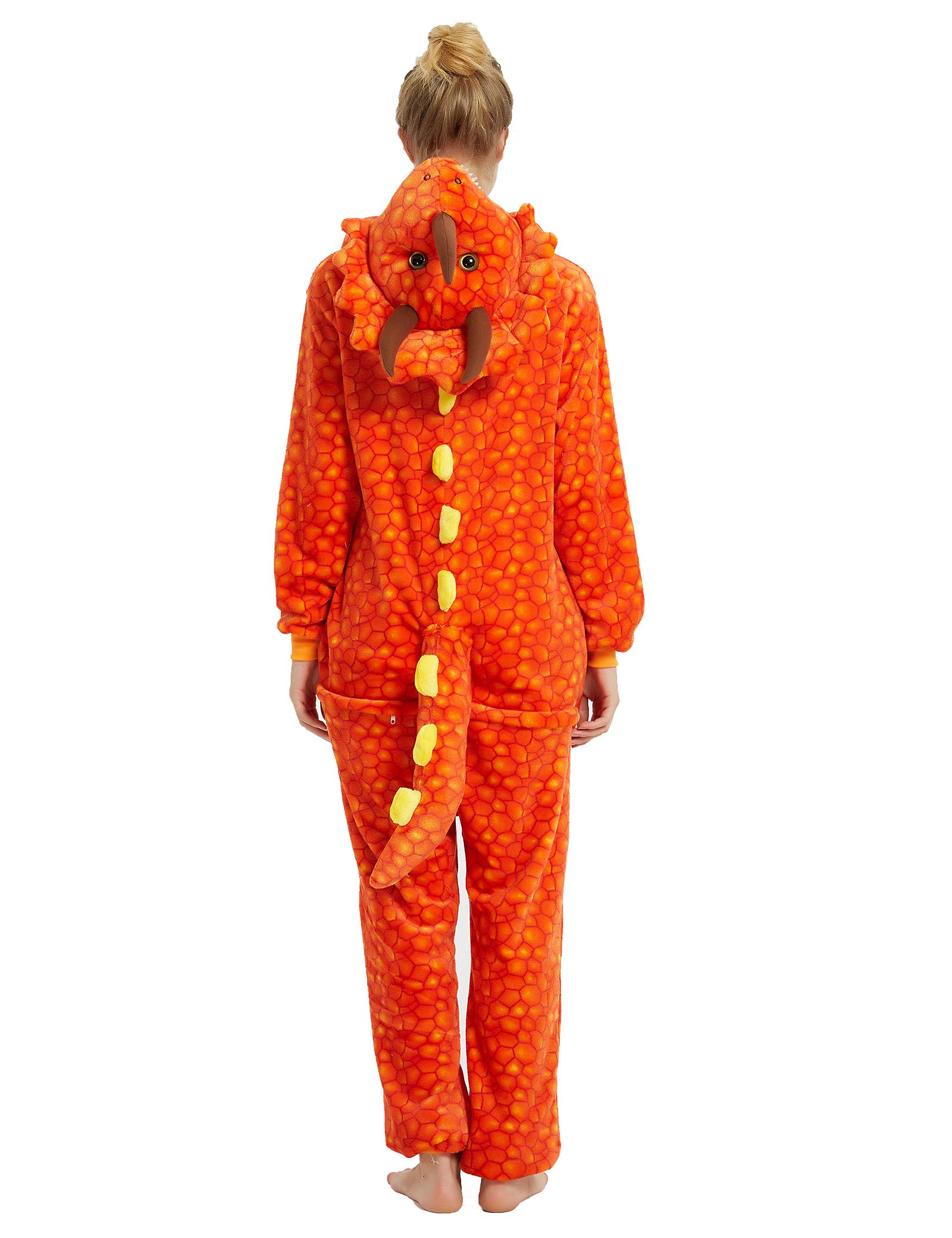 **Dinosaur Costume Onesie for Women - Soft & Comfortable Adult Pajama Jumpsuit | Perfect for Halloween, Cosplay, and Loungewear**