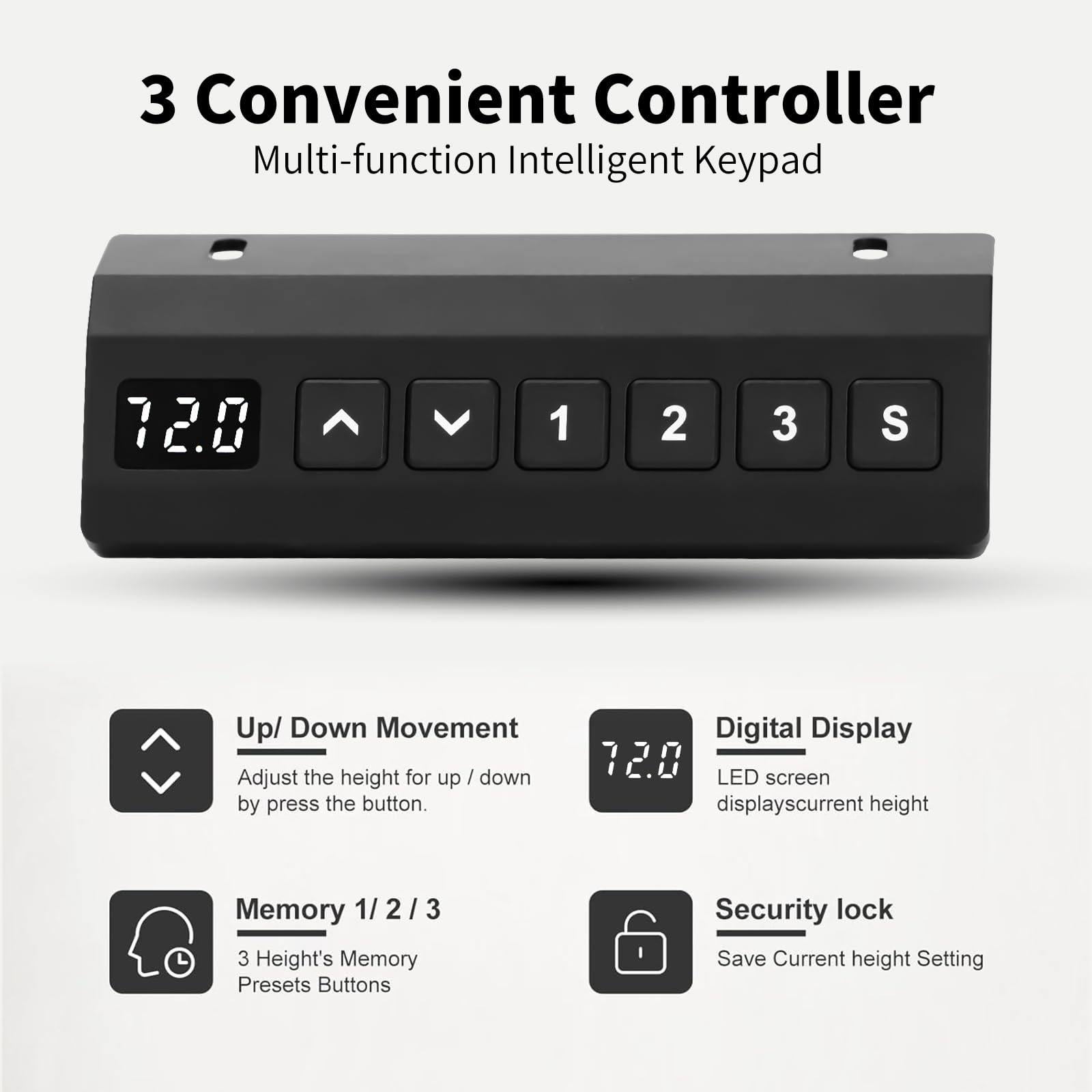 Electric Standing Desk Frame - Adjustable Height Desk Legs with Memory Controller, Up to 47.2