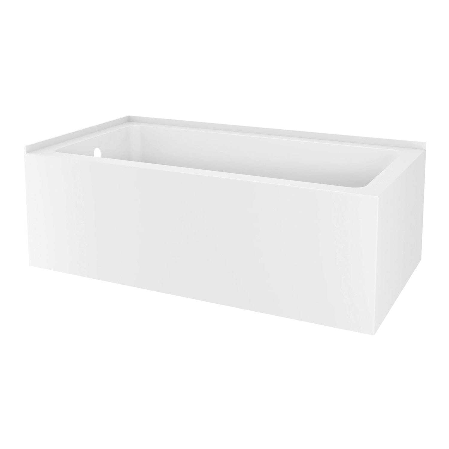 Aqua Eden 60 Inch Acrylic Rectangular 2 Wall Corner Alcove Bathtub - Left Hand Drain - Perfect for Small Bathrooms & Spa-Like Retreats