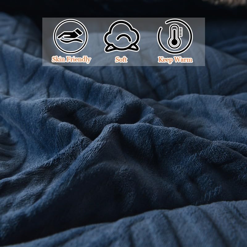 King Size Sherpa Quilt - Ultra Warm Thickened Lambswool Comforter with Double Sided Fluffy Fleece - Winter Blanket for Bed (220x240cm, 5.0kg) - Perfect for Cold Nights, Cozy Bedroom Decor & Guest Room Essentials