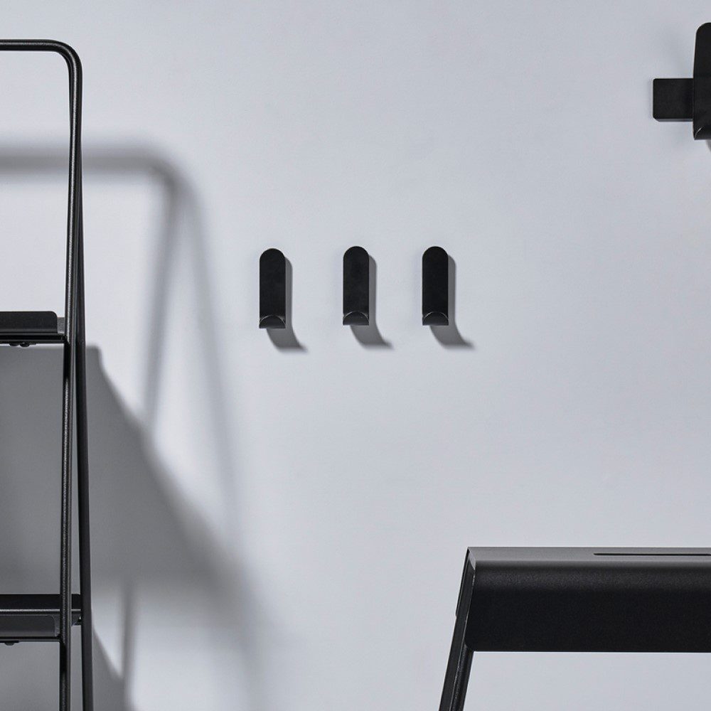 ZONE DENMARK A Hook - Heavy Duty Black Wall Hook for Hanging Coats, Hats & Bags - Perfect for Entryway, Garage & Closet Organization