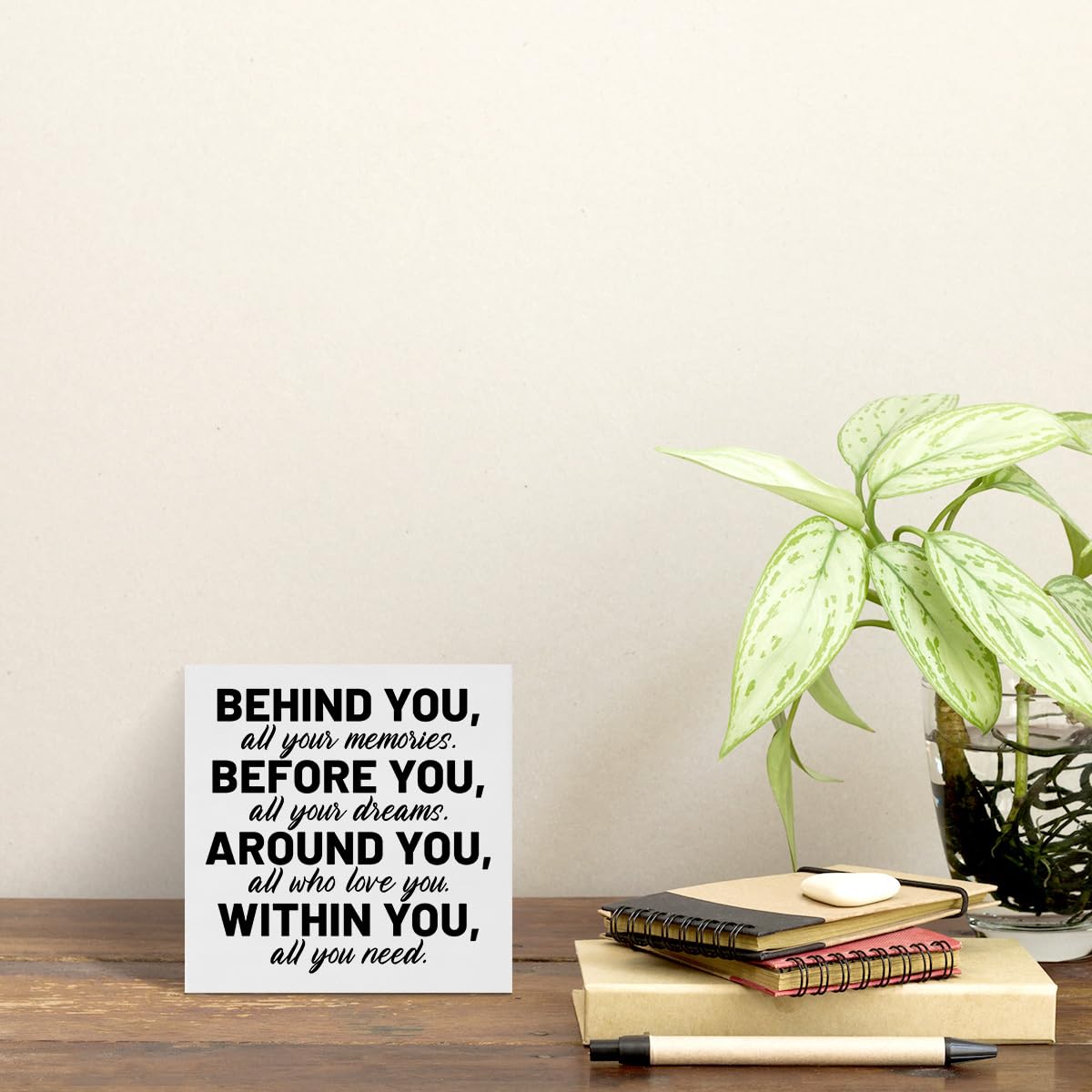Graduation Gift Wooden Box Sign - 6x6 Inch Motivational Quote Desk Decor, Rustic Home Shelf Decoration for Graduates | Perfect for Graduation Parties, Office Desk Inspiration & Memory Keepsake
