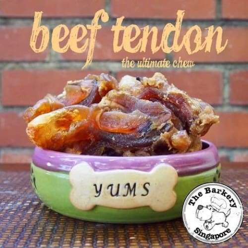 The Barkery Natural Beef Tendons Dog Treats - 200g Dehydrated Chews for Dental Health & Training - High-Protein Snacks for Small, Medium & Large Dogs - Perfect for Chewing, Rewards & Playtime