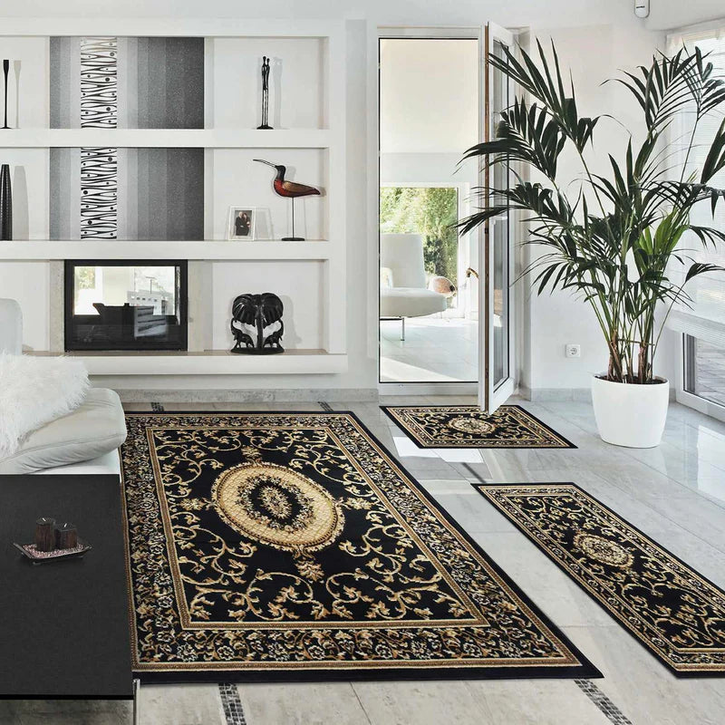 Traditional 3-Piece Indoor Area Rug Set - Clementina Collection | Perfect for Living Room, Bedroom & Dining Room Decor