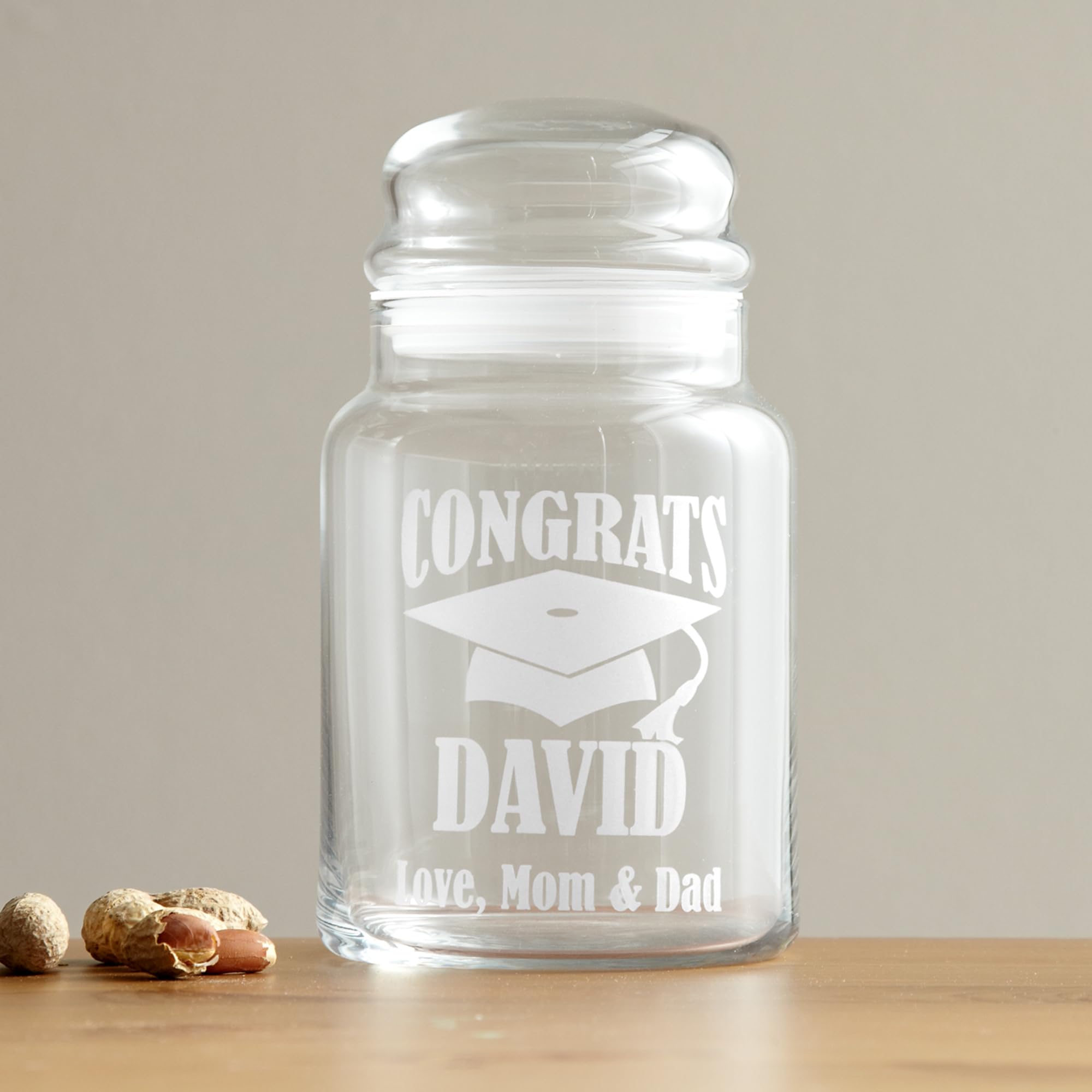 Personalized Graduation Candy Jars - Custom Graduation Keepsake Gift - Congrats Design for High School & College Graduates - Perfect for Graduation Parties, Open House Events & Thank You Gifts