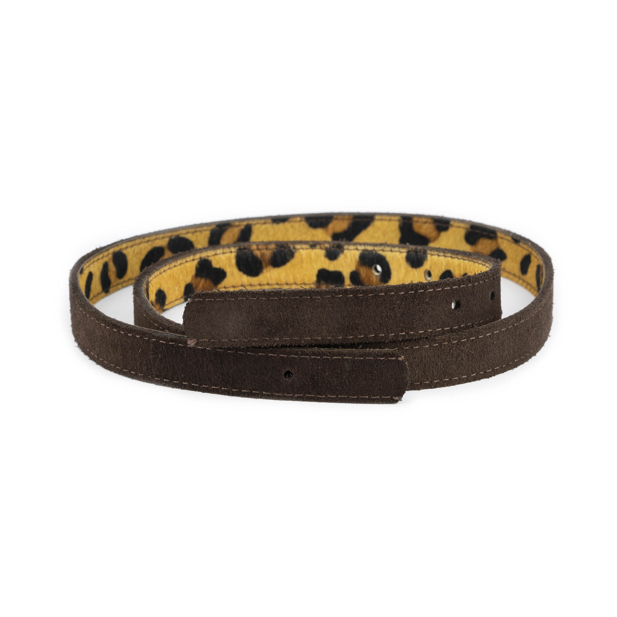 Reversible Leopard Print Belt Strap for Hermes Women - Calf Hair & Brown Leather - Perfect for Casual & Formal Outfits
