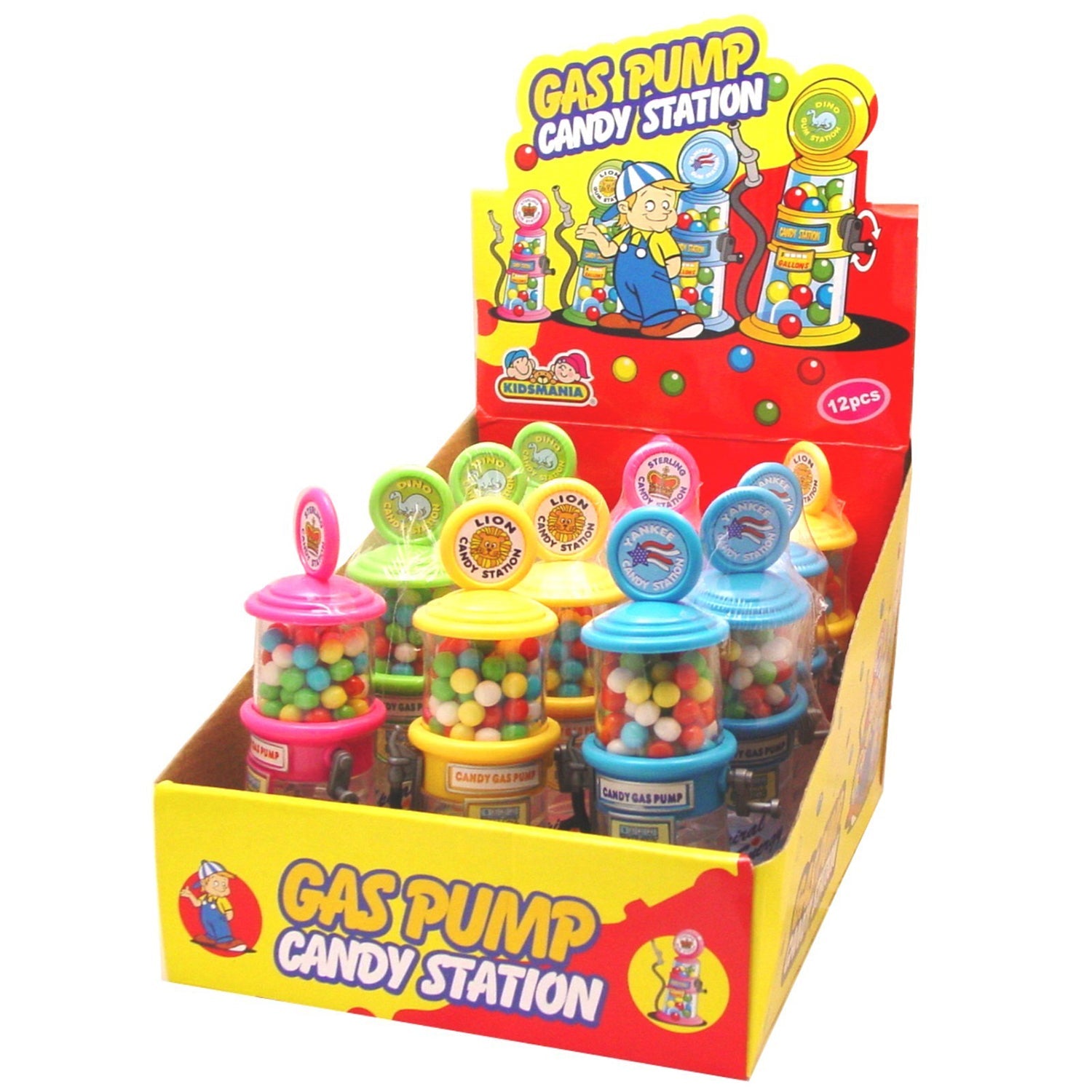 Kids Gas Pump Toy Dispenser - 12 Pack Play Set for Pretend Play, Kids Role Play & Gas Station Imitation - Perfect for Birthday Gifts & Preschool Learning Activities