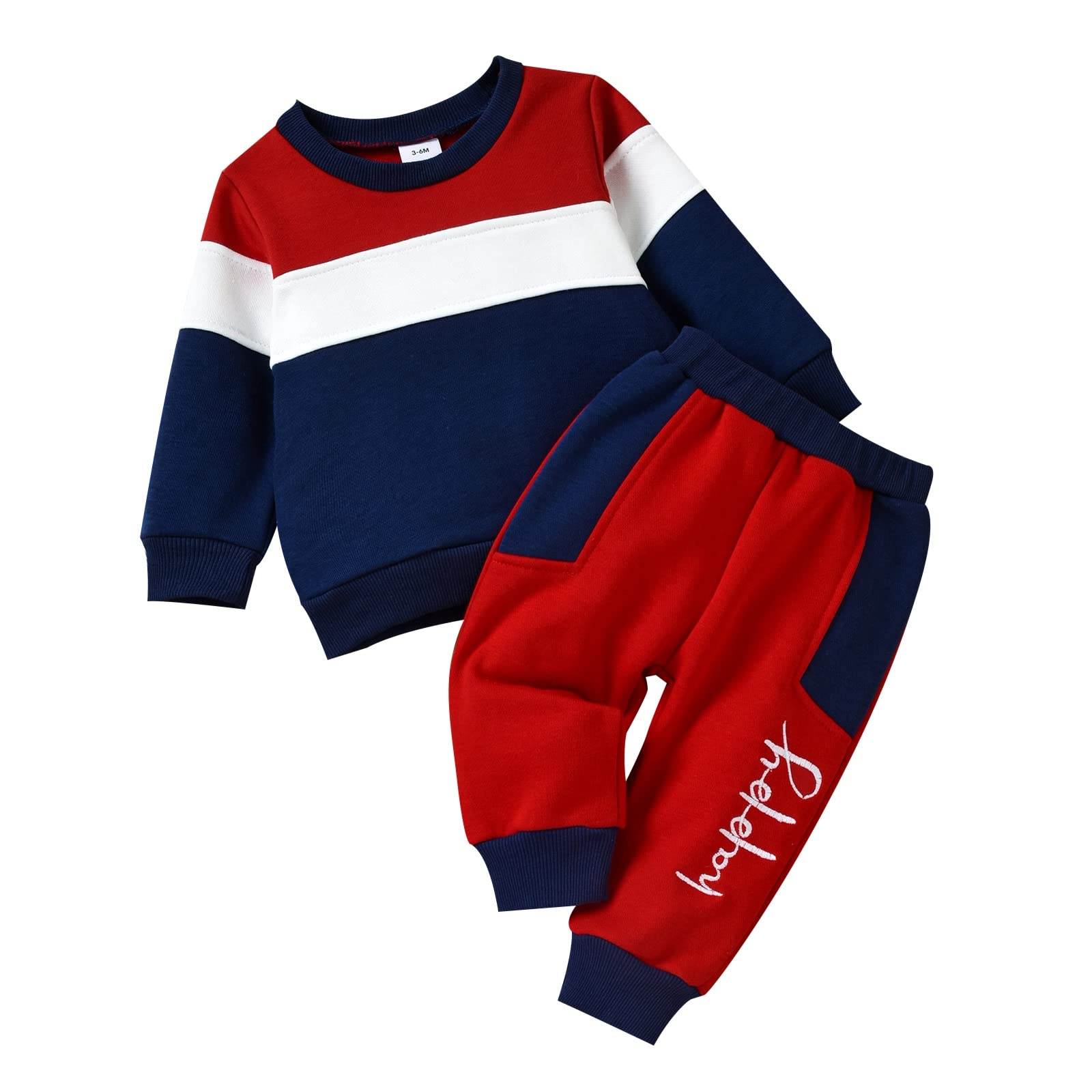 FOCICI Baby Boy Clothes Set - 2PCS Long Sleeve Sweatshirt & Pants Outfit for Infants | Warm Winter & Fall Clothing | Perfect for Playdates, Family Photos & Holiday Outings
