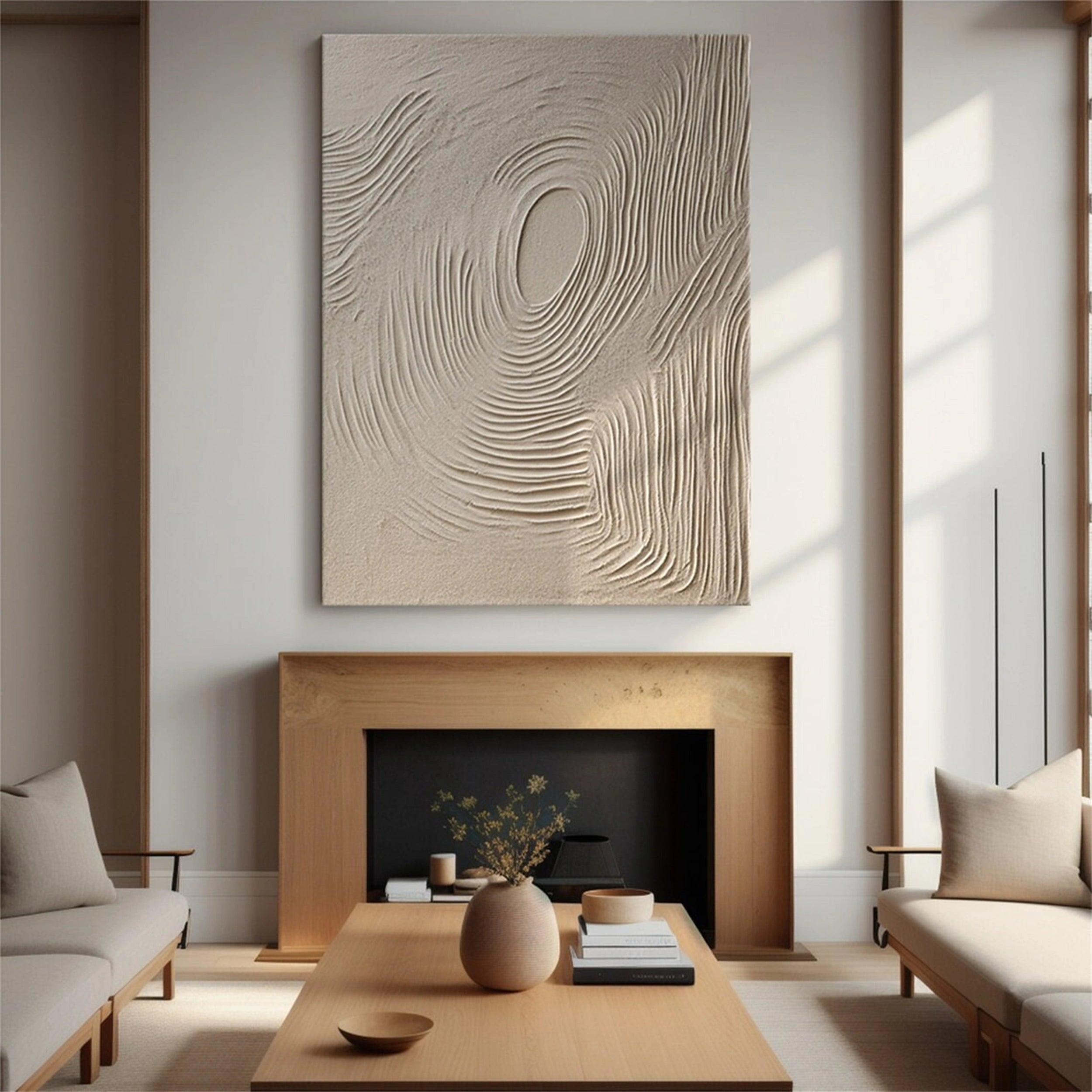 Beige & Brown Abstract Wall Art Print #BB072 - Modern Home Decor for Living Room, Bedroom & Office