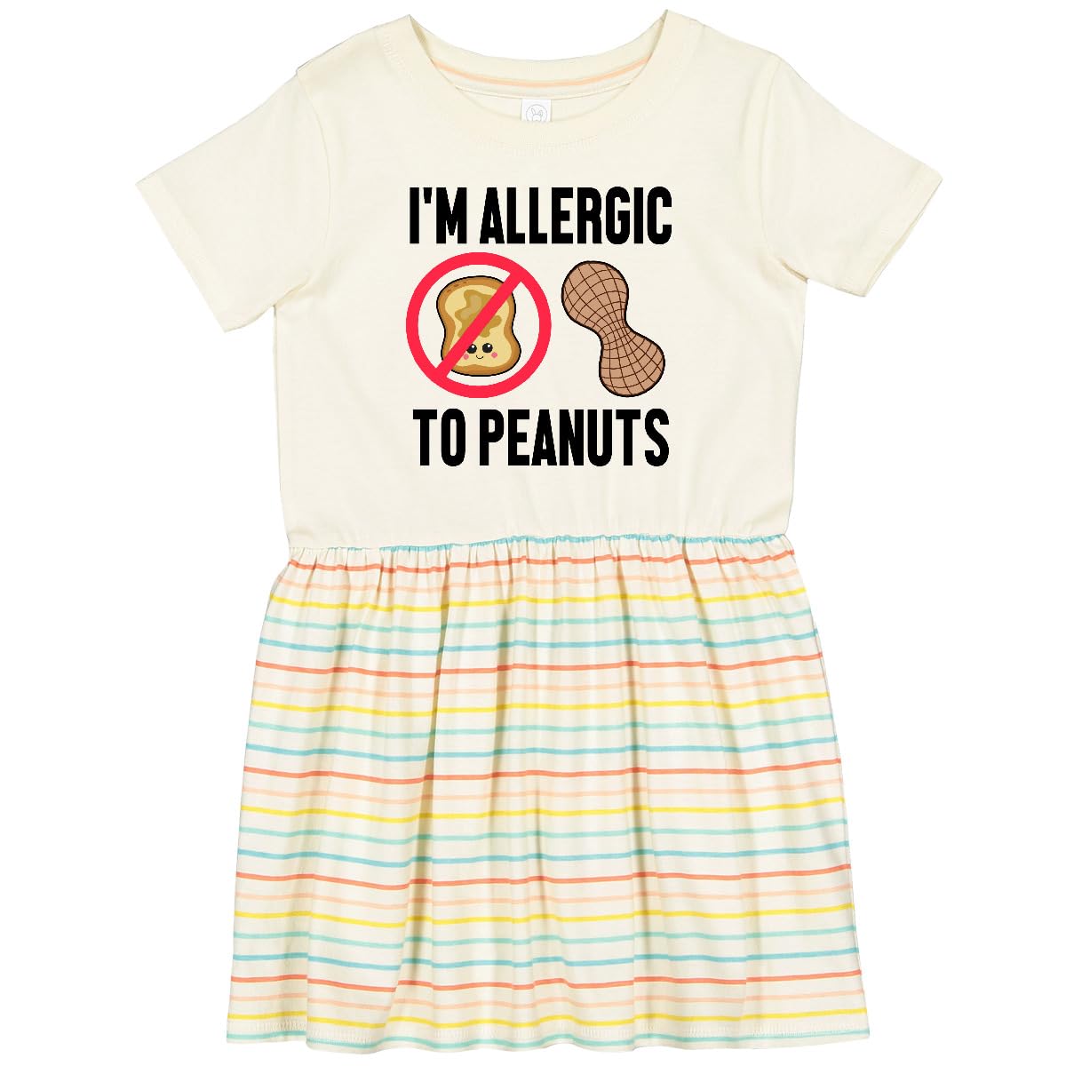 Inktastic 'I'm Allergic to Peanuts' Food Allergy Awareness Toddler Dress - Cute & Comfortable Allergy Alert Outfit for Kids, Daycare & School Safety