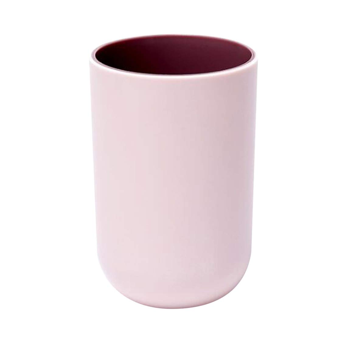 Portable Travel Toothbrush Cup - Pink Plastic Tumbler for Bathroom & Morning Routine