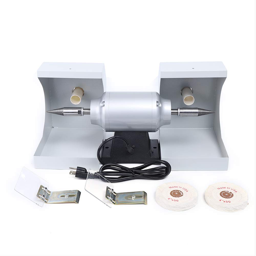 DNYSYSJ Jewelry Polishing Machine - 110V Bench Buffer Polisher for Gem, Metal, Woodworking & Dental Lab | Upgraded USA Stock | Perfect for Jewelry Making, Metal Finishing & Wood Carving
