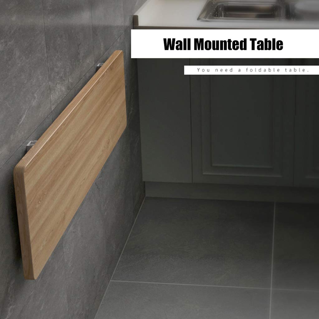 Wall Mounted Drop-Leaf Desk - Heavy Duty Folding Computer Table with Shelf Bracket for Home Office, Kitchen, Laundry Room - Space Saving Workstation for Small Spaces & Multi-Purpose Use