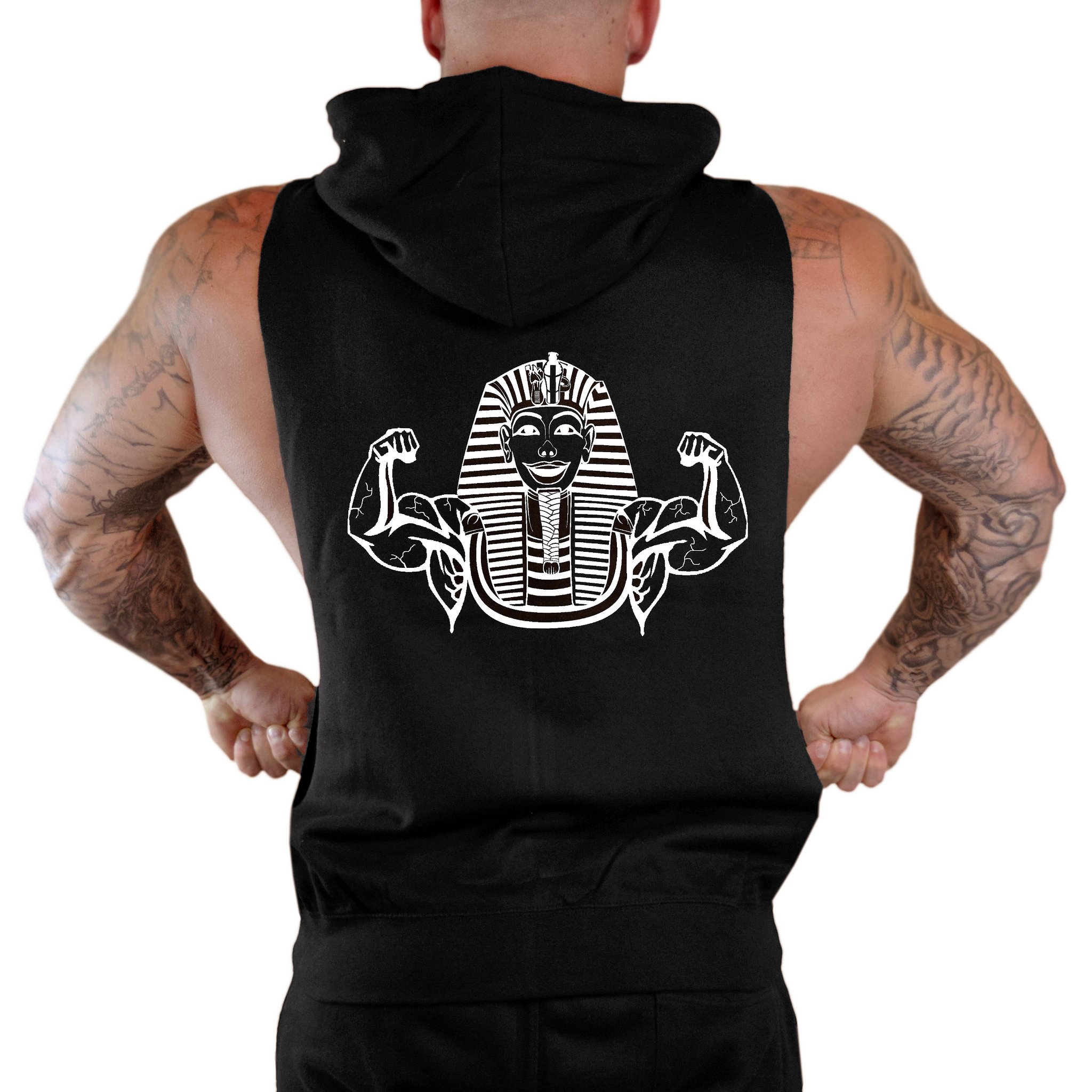 Interstate Apparel Men's Buff Pharaoh Sleeveless Zipper Hoodie - Lightweight Athletic Pullover for Gym, Running & Outdoor Activities