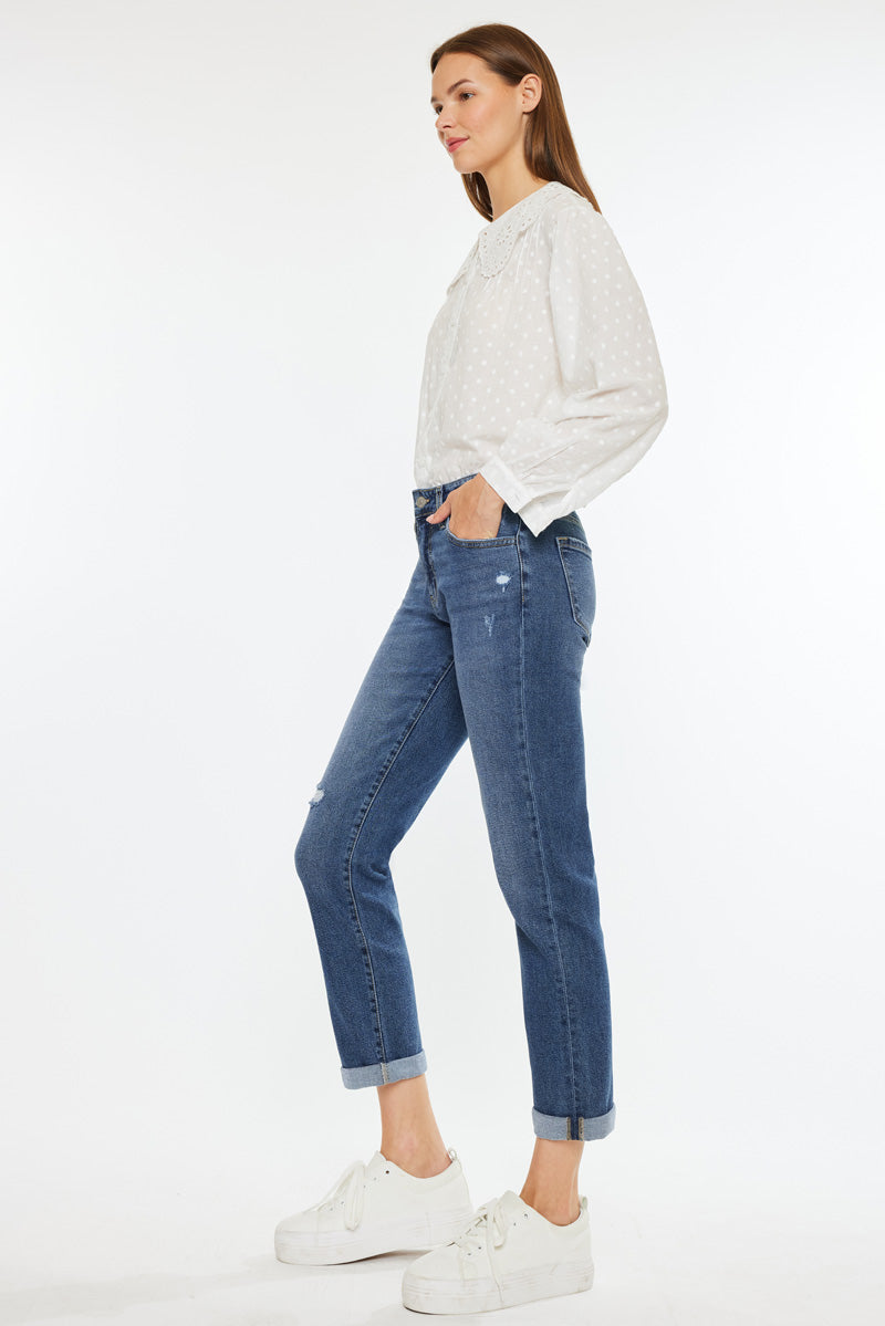 Pamela Essentials Mid Rise Slim Straight Jeans for Women - Comfortable Stretch Denim Pants for Everyday Wear, Office & Casual Outings