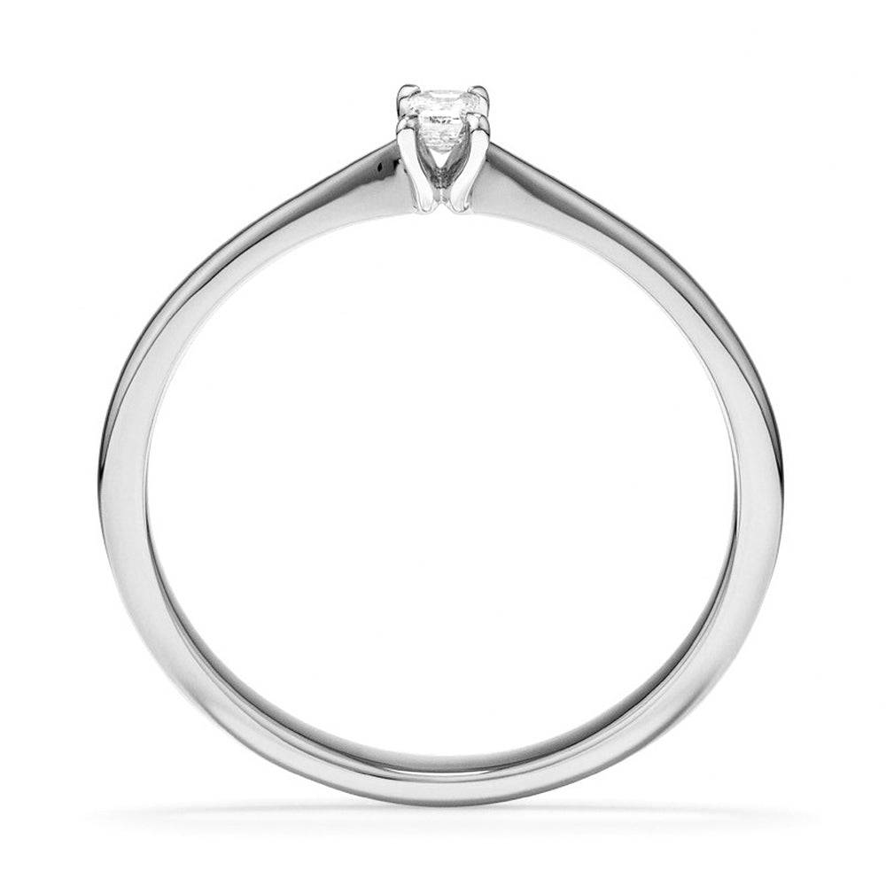 Two Tone Petite Emerald Cut Lab Grown Diamond Solitaire Promise Ring for Women - Elegant Engagement, Wedding, Anniversary Gift Idea