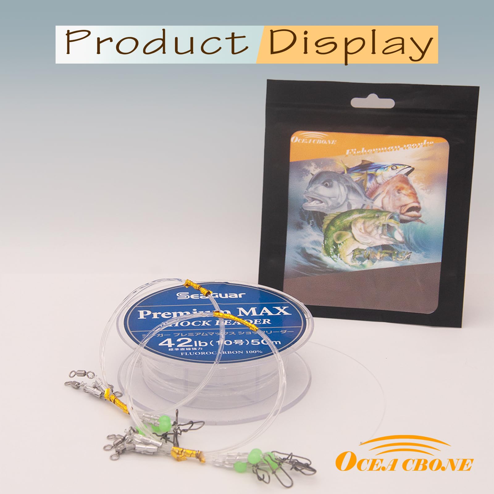 100% Fluorocarbon Fishing Leader with Swivel & Snap - High Abrasion Resistance & Sensitivity for Saltwater, Freshwater, Lake & Stream Fishing - Perfect for Bass, Trout & Saltwater Game Fish