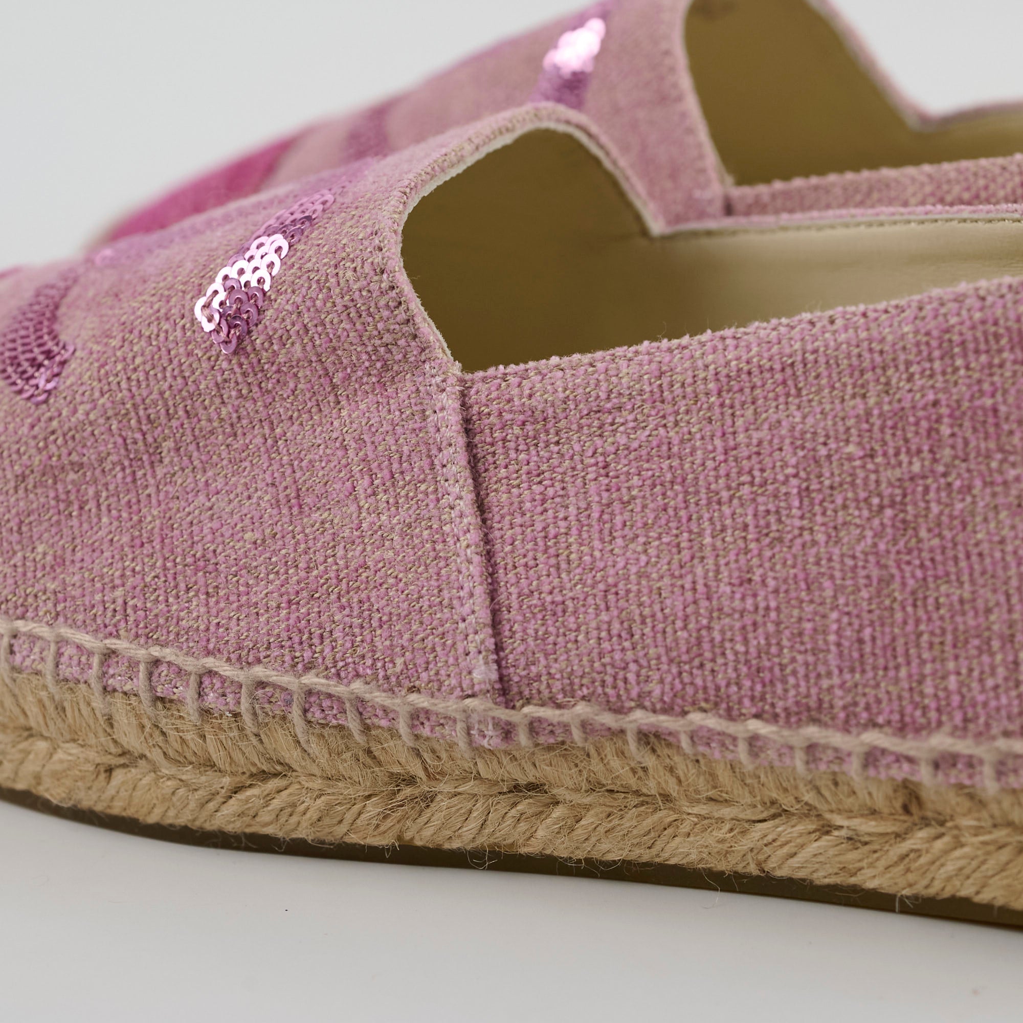 Chanel Sequin Espadrilles Women's Flats Pink Size 40 | Luxury Designer Shoes for Parties, Weddings & Special Occasions