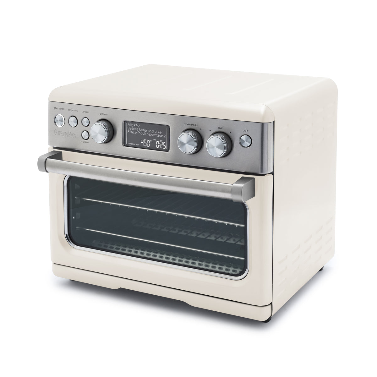 Elite Convection Air Fryer Toaster Oven with 12 Cooking Functions | 18QT Large Capacity Countertop Oven | Cloud Cream Color | Perfect for Baking, Roasting & Air Frying at Home