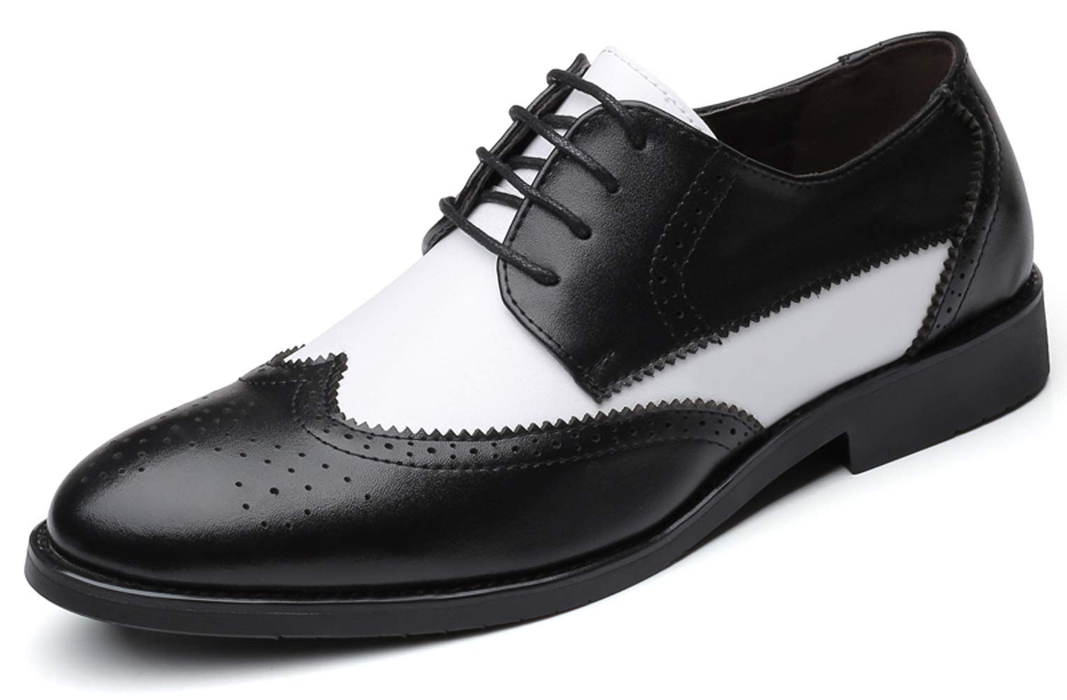 Santimon Men's Wingtip Oxford Dress Shoes - Classic Modern Formal Lace Up Shoes for Business, Wedding & Office Wear
