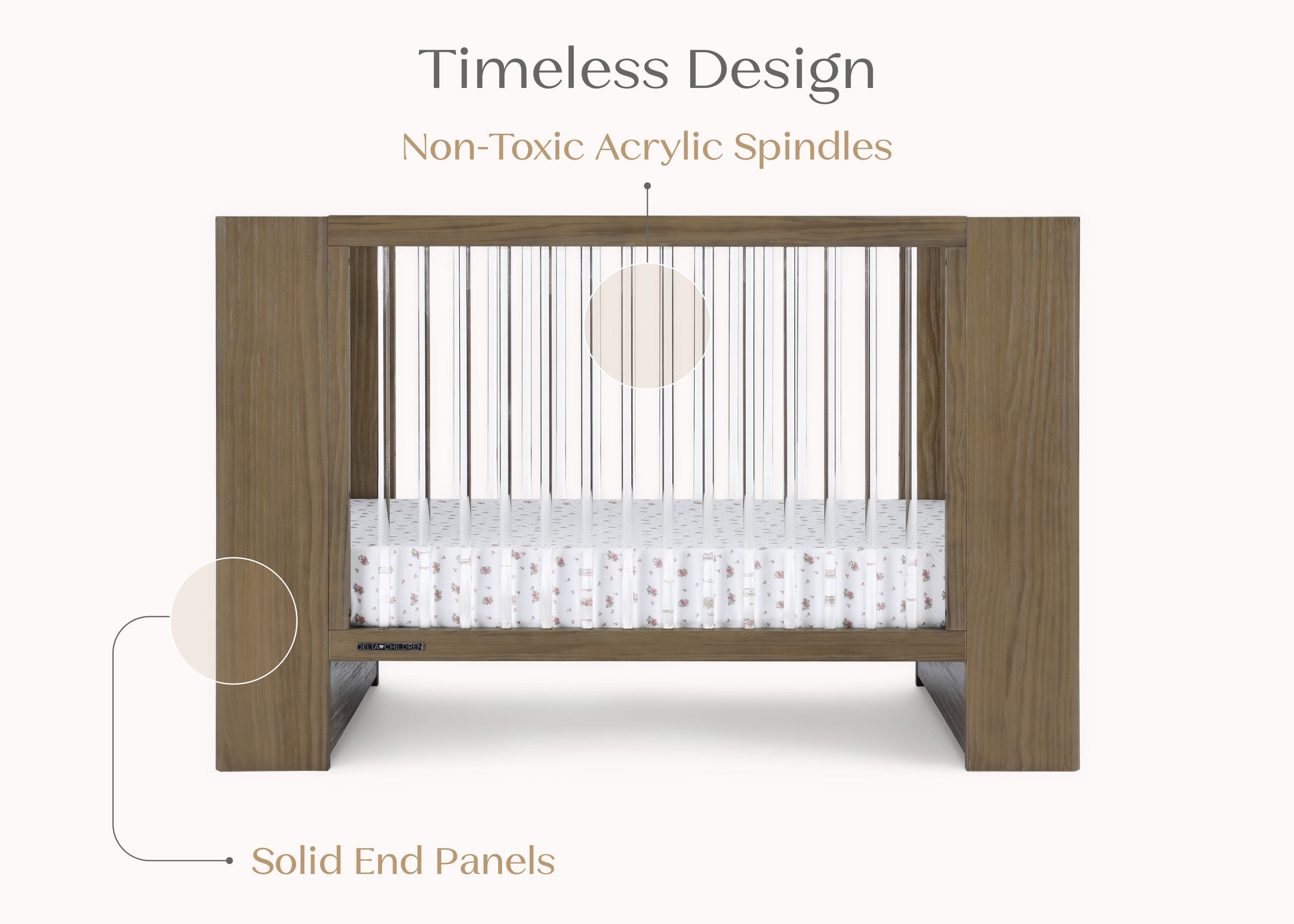 Aerin 4-in-1 Convertible Baby Crib - Toddler Bed, Daybed & Full-Size Bed | Safe & Stylish Nursery Furniture for Newborns to Teens | Perfect for Baby Rooms, Daycare Centers & Guest Bedrooms