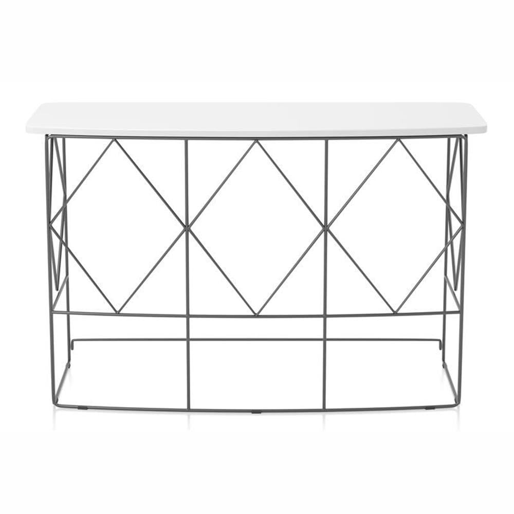 Industrial Wood Console Table - White by Furniture of America | Modern Farmhouse Entryway, Living Room, Hallway Decor