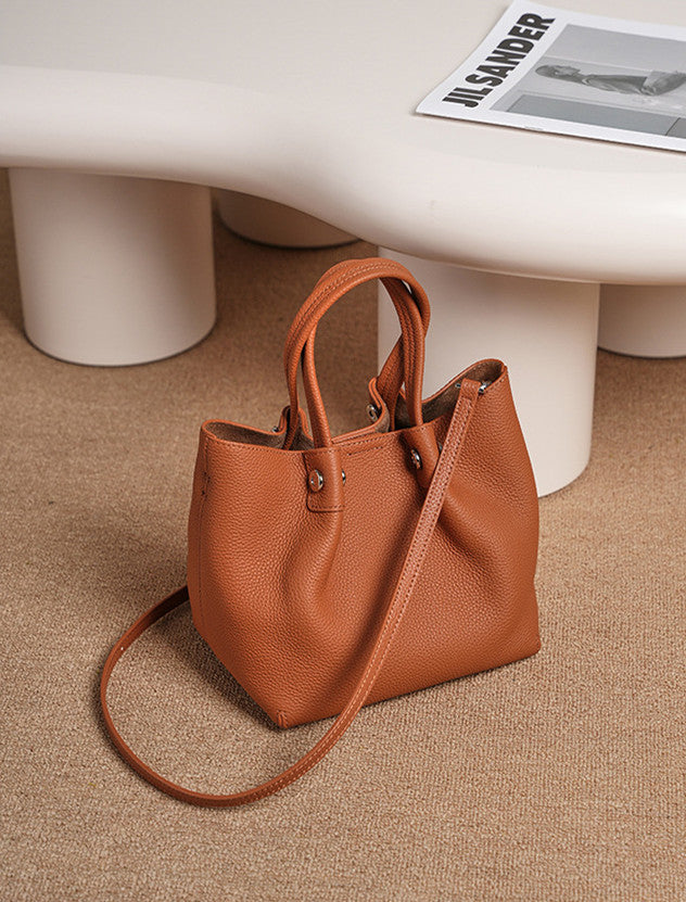 Premium Genuine Leather Carryall Tote Bag for Women & Men - Stylish & Durable Travel, Work & Everyday Use