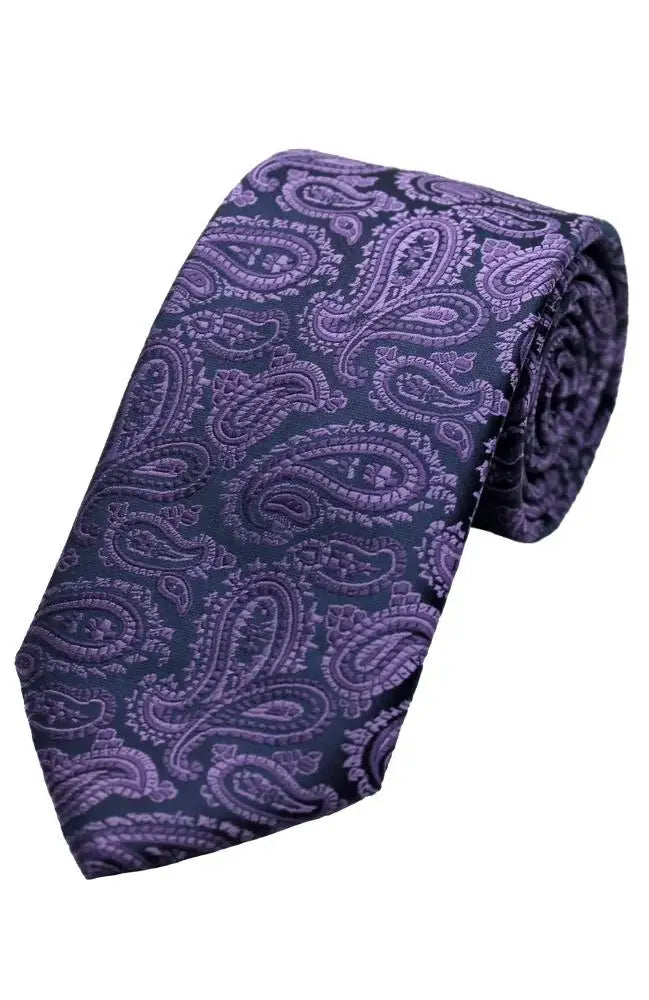 LA Smith Paisley Woven Polyester Wedding Tie for Groom, Best Man & Bridal Party - Perfect for Weddings, Prom & Formal Events
