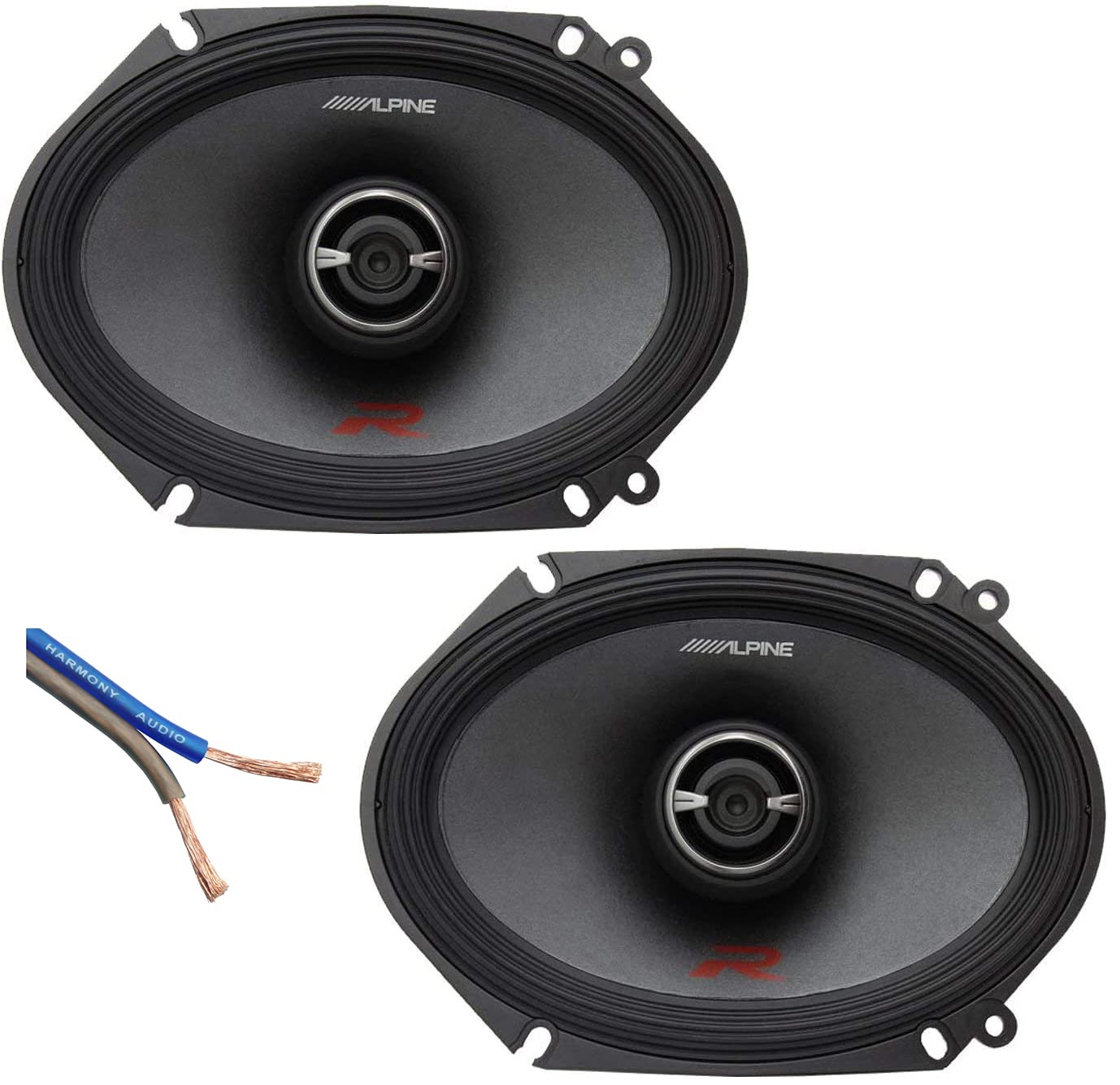 Alpine R-S68 6x8 Inch 300 Watt Type R Series Car Audio Speakers with 20 Feet Wire - Premium Sound for Cars, Trucks & SUVs - Perfect for Road Trips, Commuting & Music Lovers