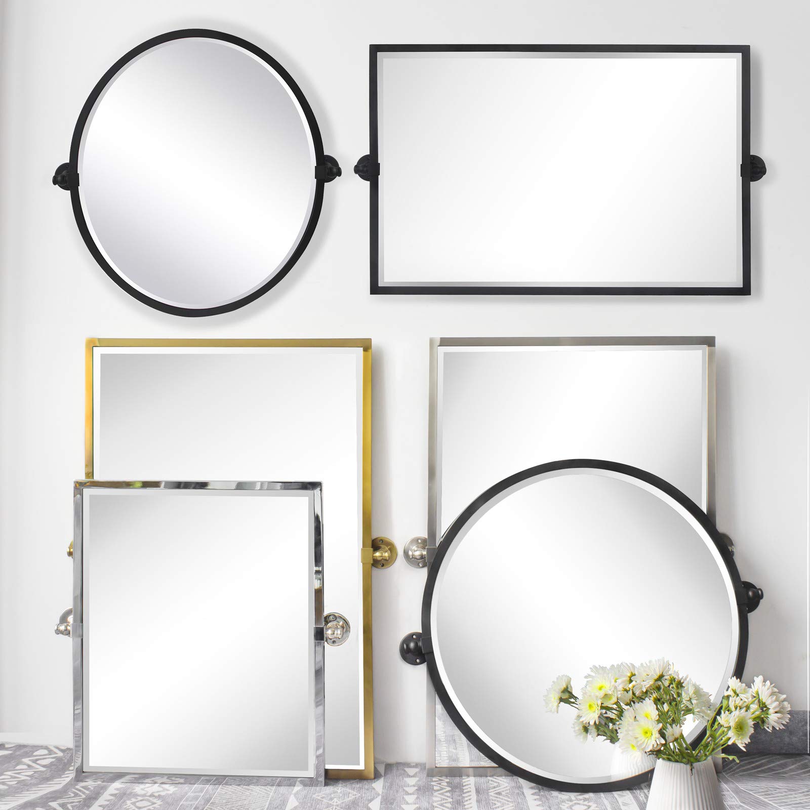 TEHOME 16x24 Inch Gold Metal Framed Recessed Bathroom Medicine Cabinet - Rectangle Tilting Beveled Vanity Mirror with Adjustable Shelves | Perfect for Bathroom Storage, Makeup Organization & Small Space Decor