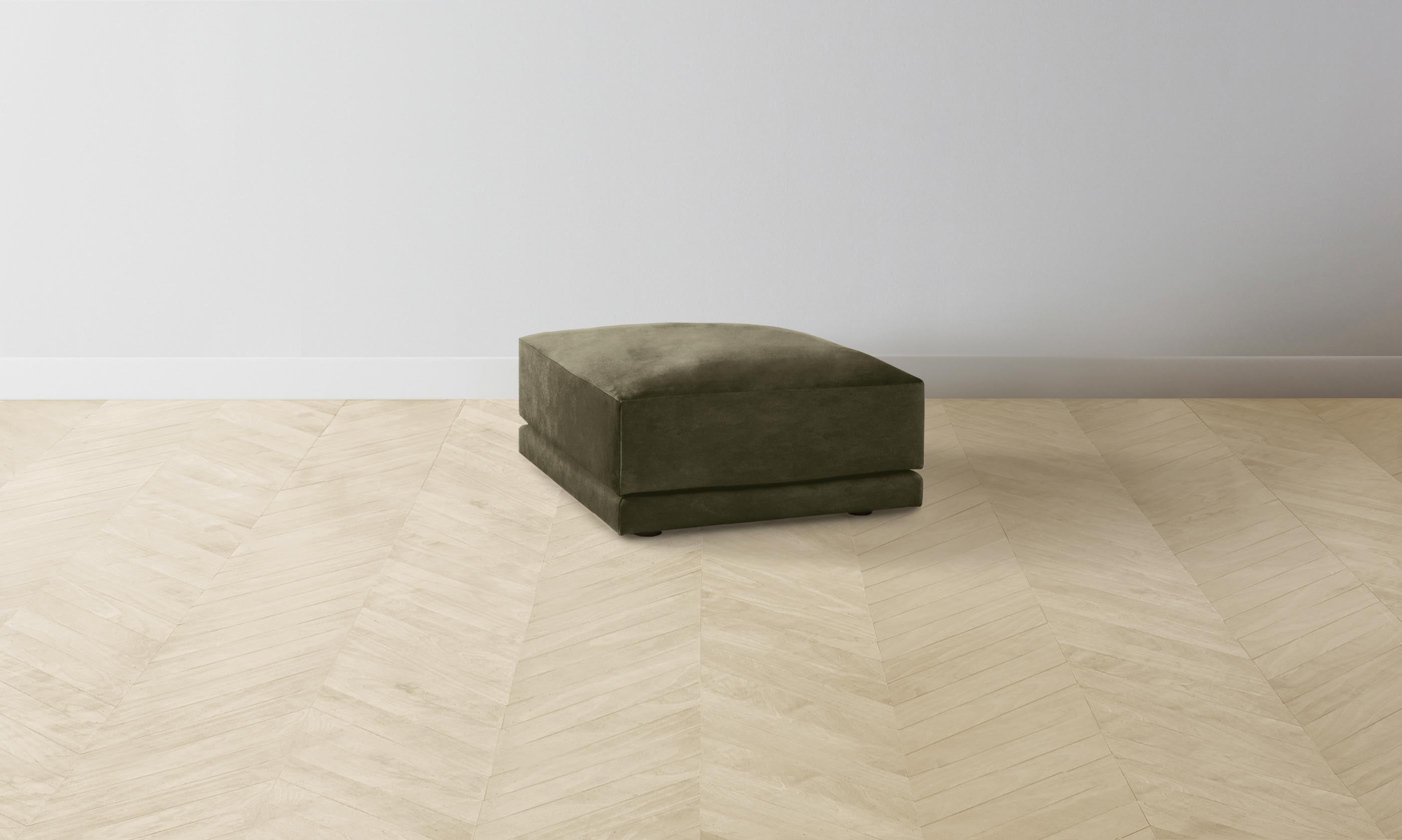 The Jones Ottoman - Performance Velvet Olive Green Storage Bench | Modern Living Room & Bedroom Furniture for Home Decor
