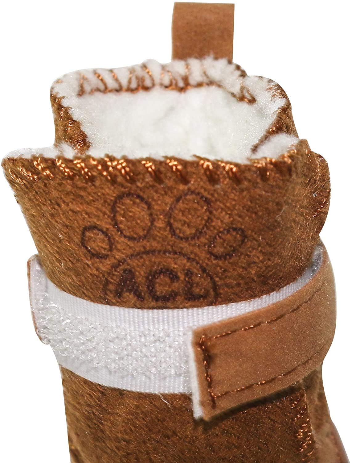 Payanwin Dog Boots for Winter - Anti-Slip Snow Shoes with Warm Lining for Small Dogs (Size M, Brown) | Perfect for Snowy Walks, Rainy Days & Outdoor Adventures