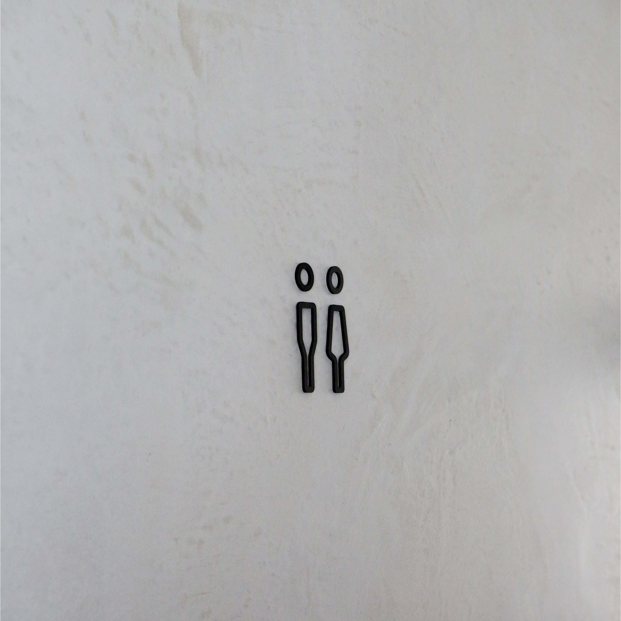DESIGNSTUFF Gender Neutral Restroom Sign - Her/Him Bathroom Signage in Black - Perfect for Offices, Restaurants & Public Spaces