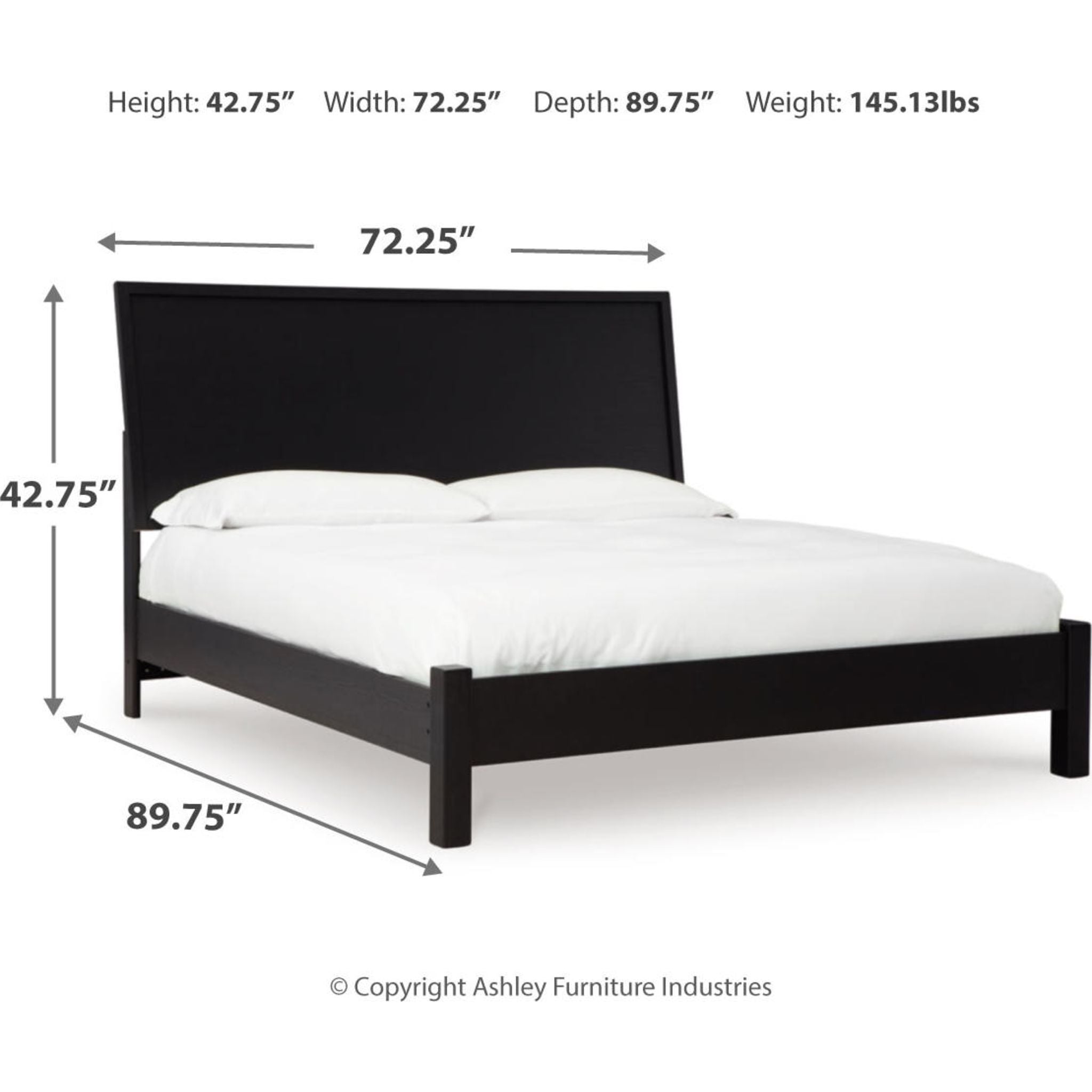 Danziar 6-Piece Modern Platform Bedroom Set - Queen Size Bed Frame with Nightstands & Dresser in Black Finish | Perfect for Small Spaces & Contemporary Bedroom Decor