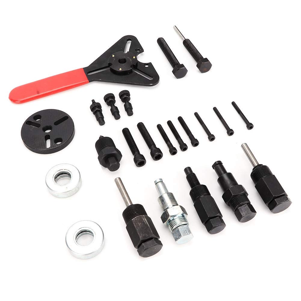 23pcs A/C Compressor Clutch Remover Tool Kit with Puller Switch & Push Button Actuator - Manual Operation for Auto Repair - Perfect for HVAC Technicians & DIY Car Maintenance