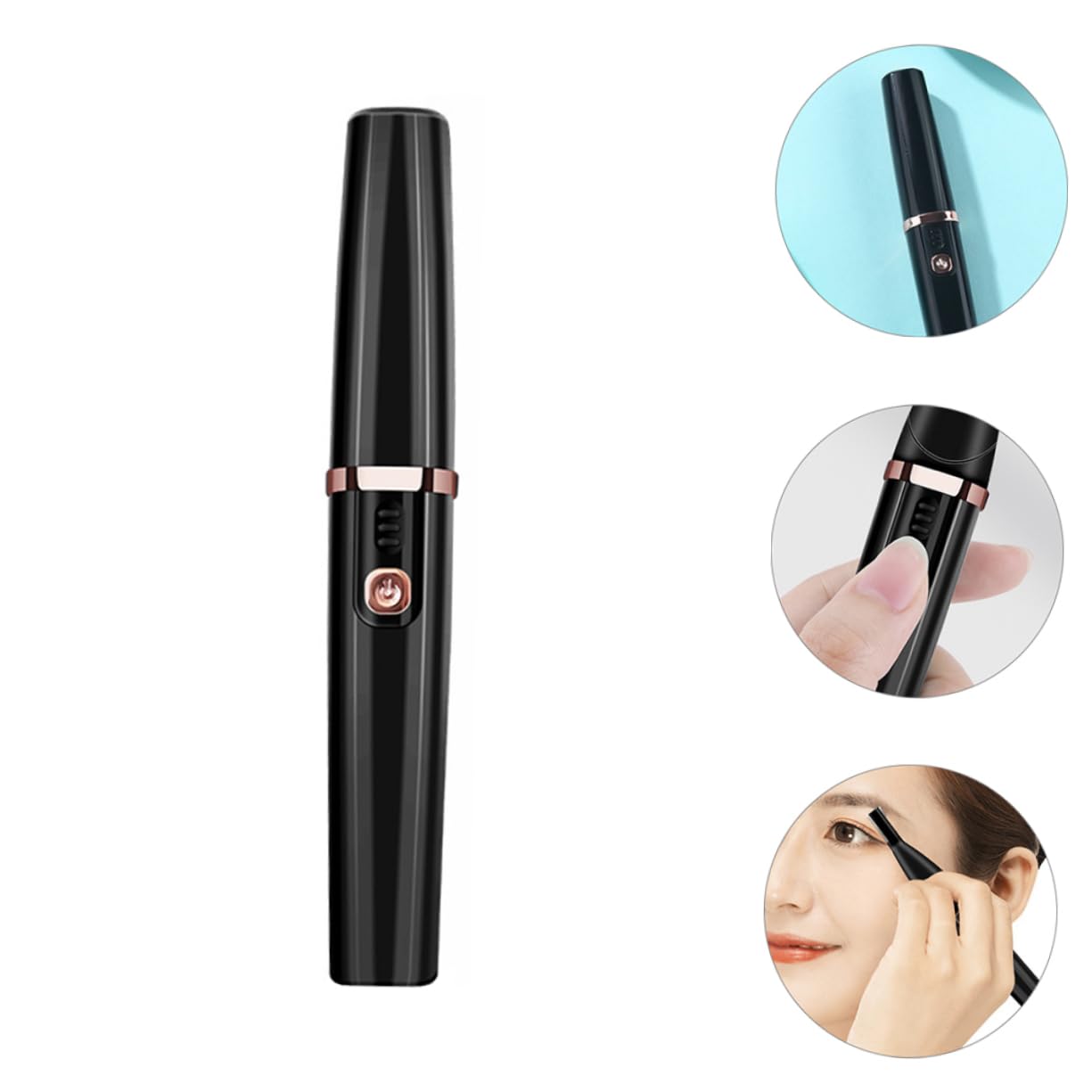 1PC Electric Eyebrow Trimmer & Facial Hair Remover - Rechargeable Eyebrow Razor, Mustache Trimmer for Men & Women - Black ABS Grooming Shaver for Precise Eyebrow Shaping & Facial Hair Removal - Perfect for Home Use, Travel & Salon Grooming
