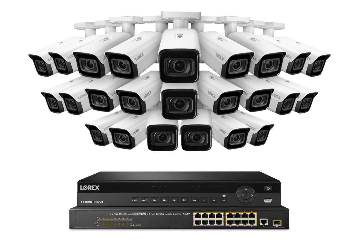 Lorex Elite Series 4K 32 Channel NVR Security System with 8TB HDD & Nocturnal N4 IP Bullet Cameras - Wired Surveillance for Home & Business Protection