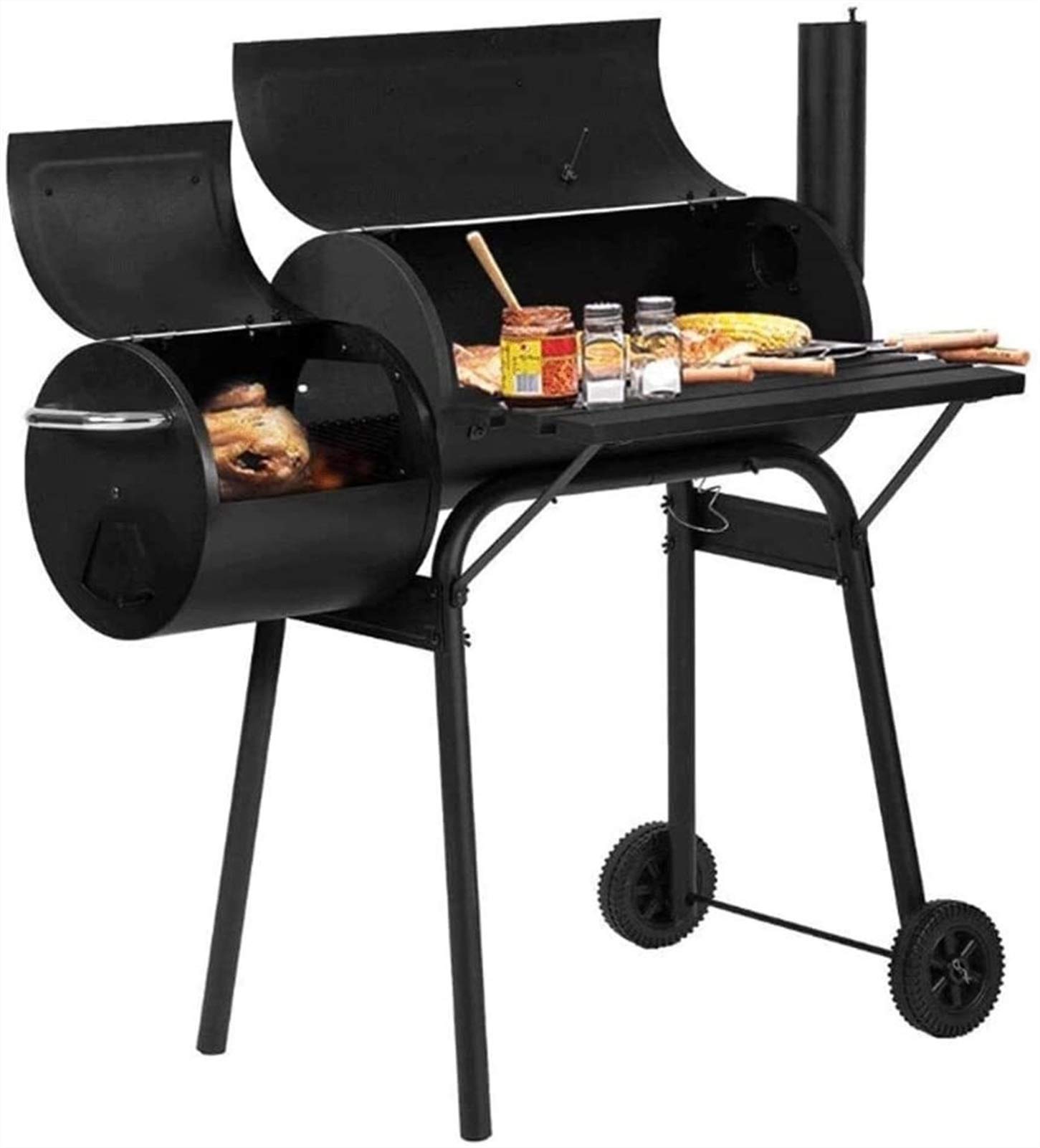 Premium Cast Iron Charcoal Grill - Large Outdoor BBQ Grill for Picnics, Patio & Backyard - Portable Heavy Duty Barbecue for 5+ People - Perfect for Family Gatherings, Camping & Tailgating Parties