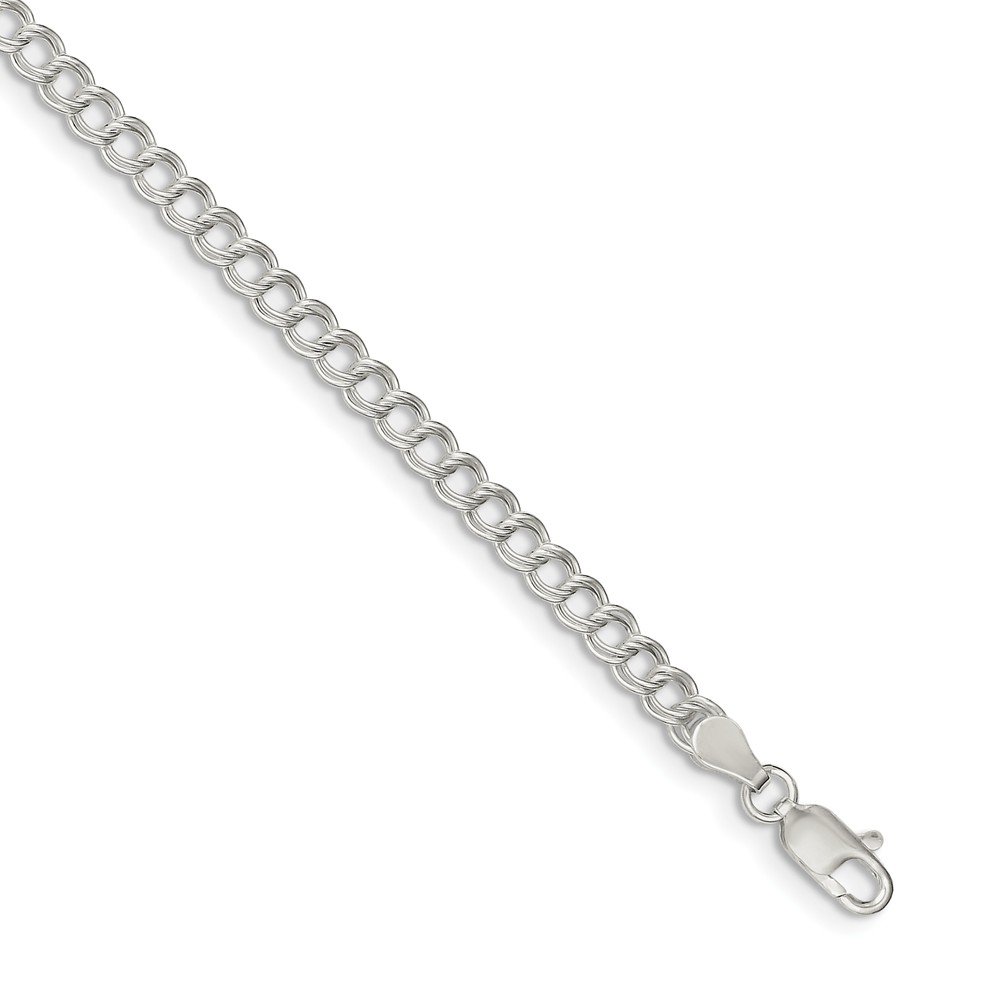 925 Sterling Silver Double Link Charm Bracelet with Secure Lobster Clasp - Elegant Jewelry Gift for Women, Perfect for Parties, Weddings & Everyday Wear
