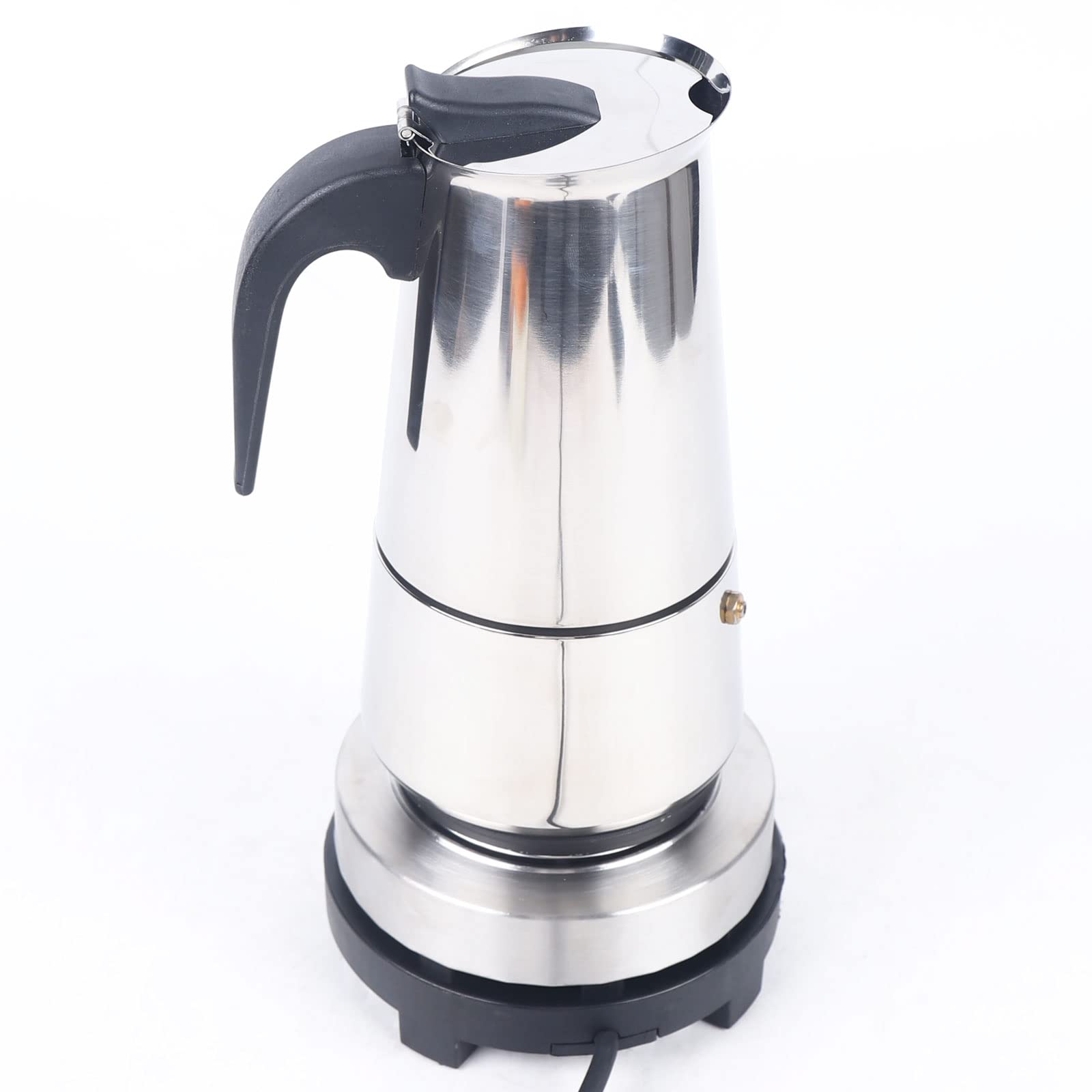 9 Cups Electric Stovetop Espresso Maker - Stainless Steel Moka Pot for Italian & Cuban Coffee (450ml) | Perfect for Home Brewing, Camping & Office Use