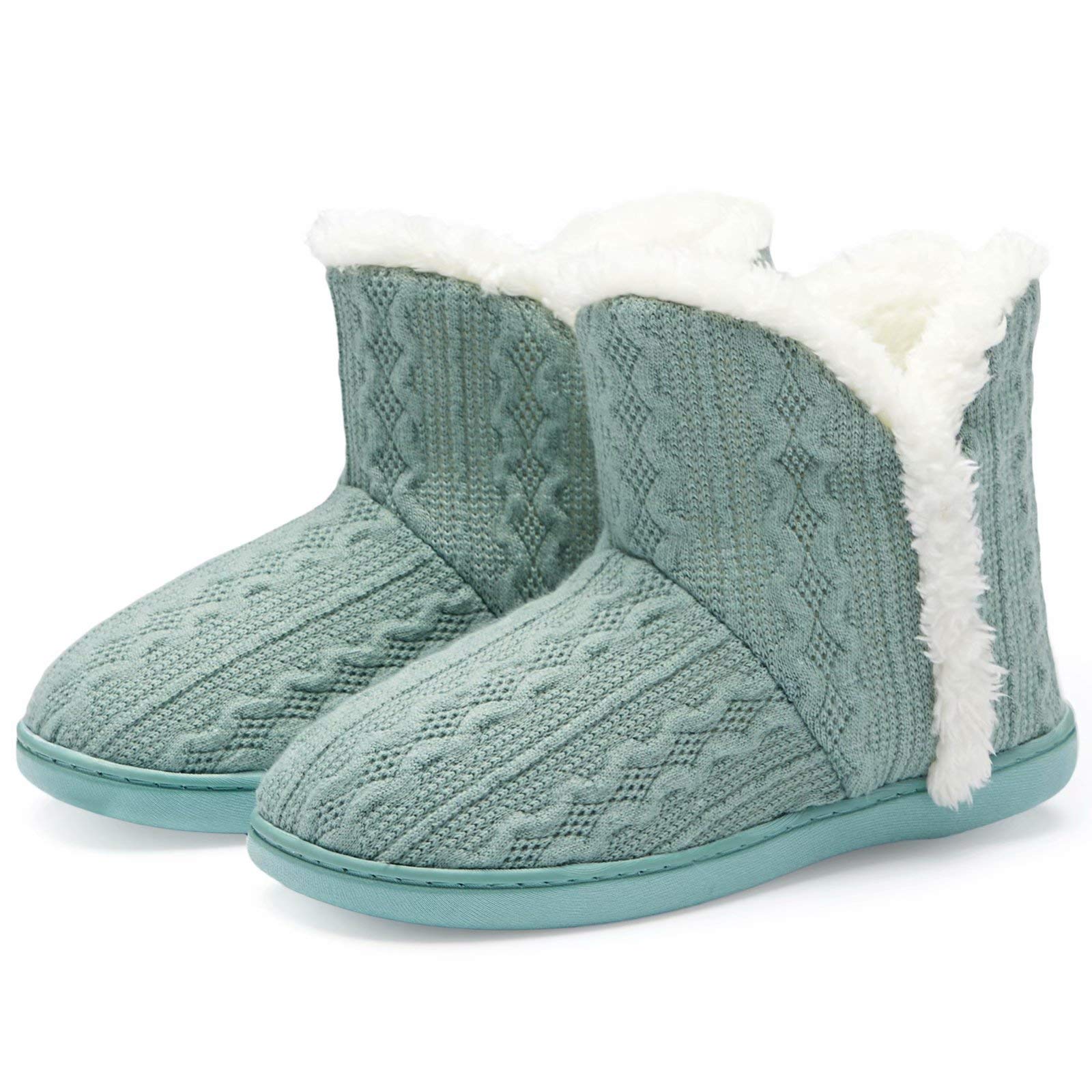 TUOBUQU Women's Winter Bootie Slippers - Cozy Fluffy Plush House Shoes for Indoor & Outdoor Use - Perfect for Home, Office, and Cold Weather Comfort