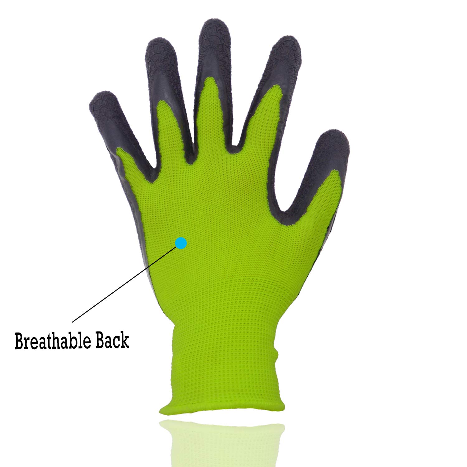 Kids Gardening Gloves 3-12 Years - 3 Pairs Rubber Work Gloves for Outdoor Play & Planting