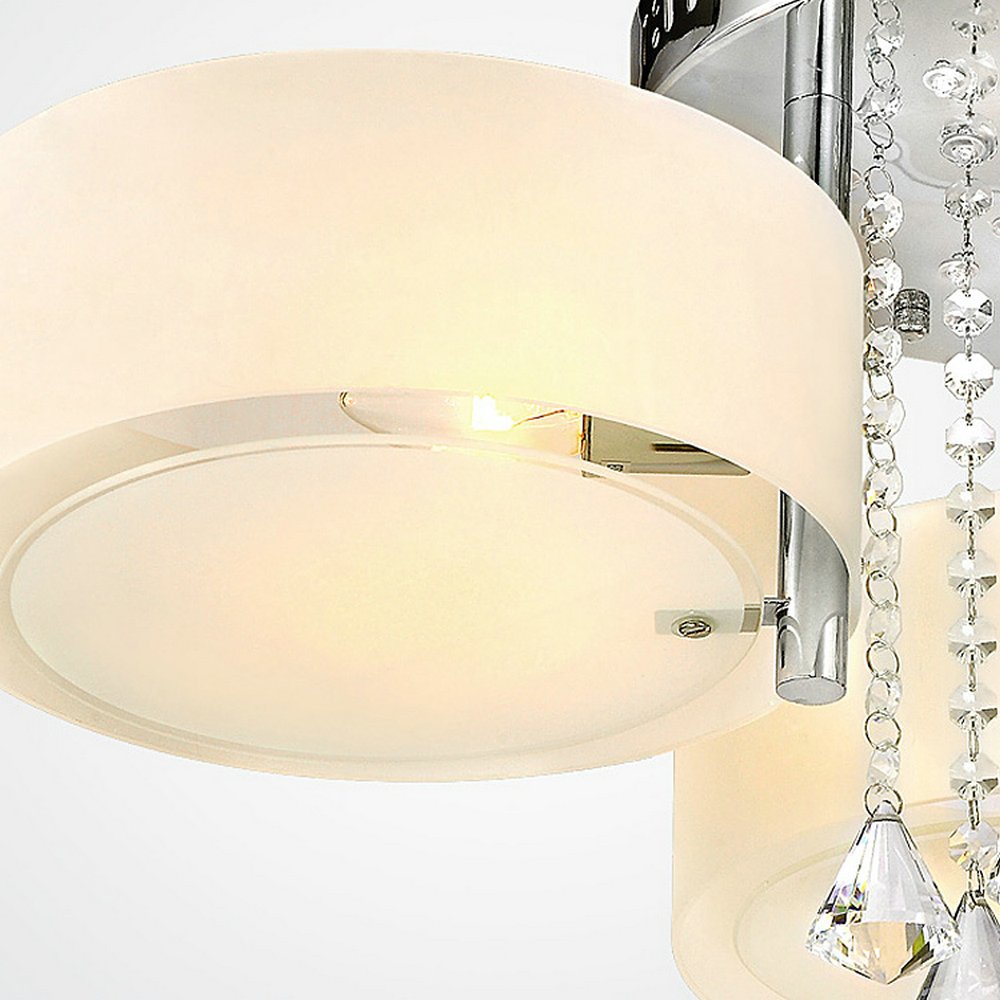Modern Chrome Finish Acrylic Glass 3-Light Pendant Chandelier for Dining Room - Perfect for Kitchen Island, Breakfast Nook & Contemporary Home Decor