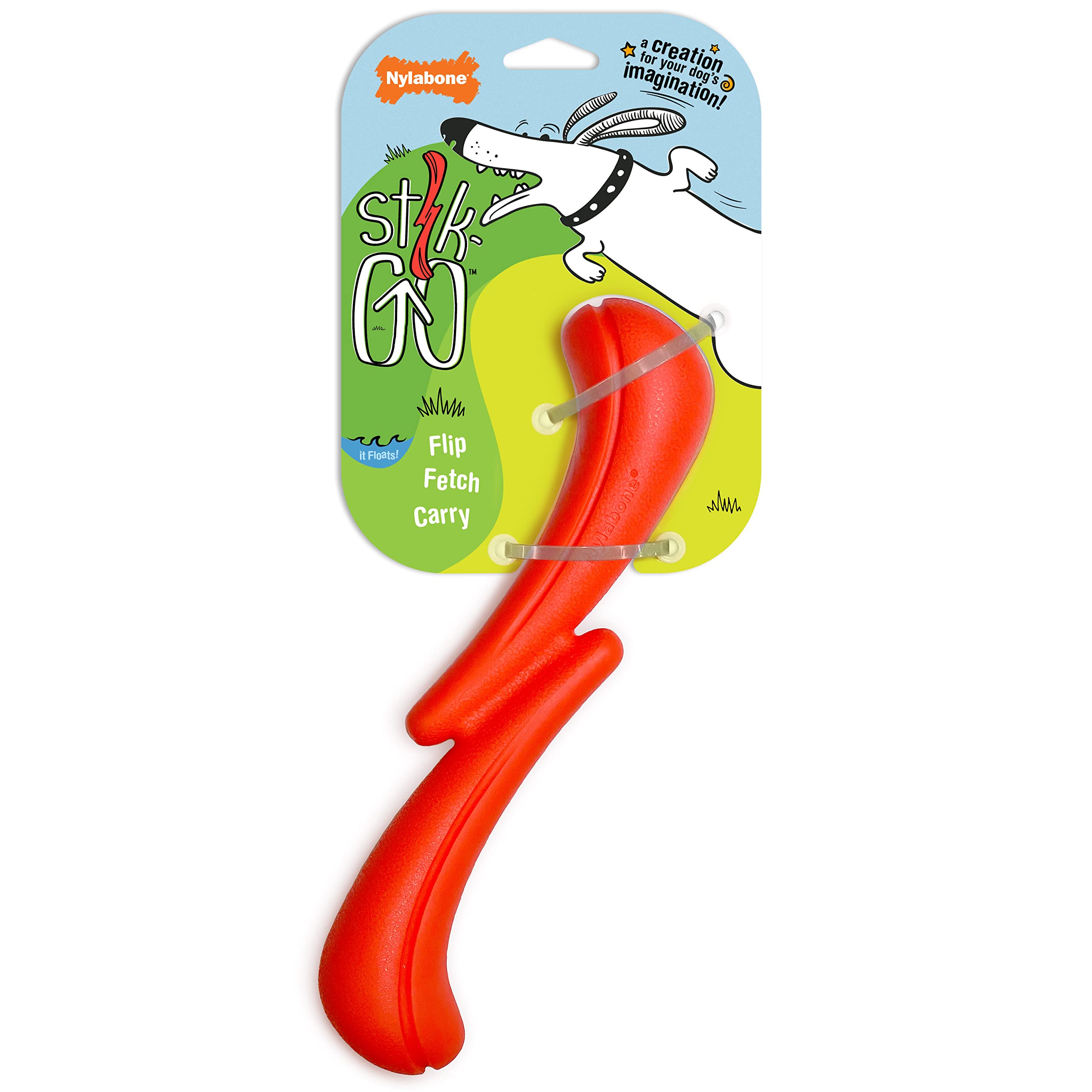 Nylabone Stik-GO Interactive Dog Toy - Lightweight Flexible Floating Fetch Toy for Creative Play & Exercise | Perfect for Beach, Pool & Outdoor Fun with Your Dog