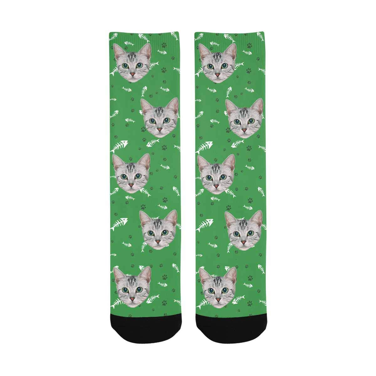 Custom Personalized Pet Face Socks - Photo Printed Cat & Dog Paw Design Crew Socks for Men & Women | Unique Gift for Pet Lovers, Birthday, Christmas & Casual Wear