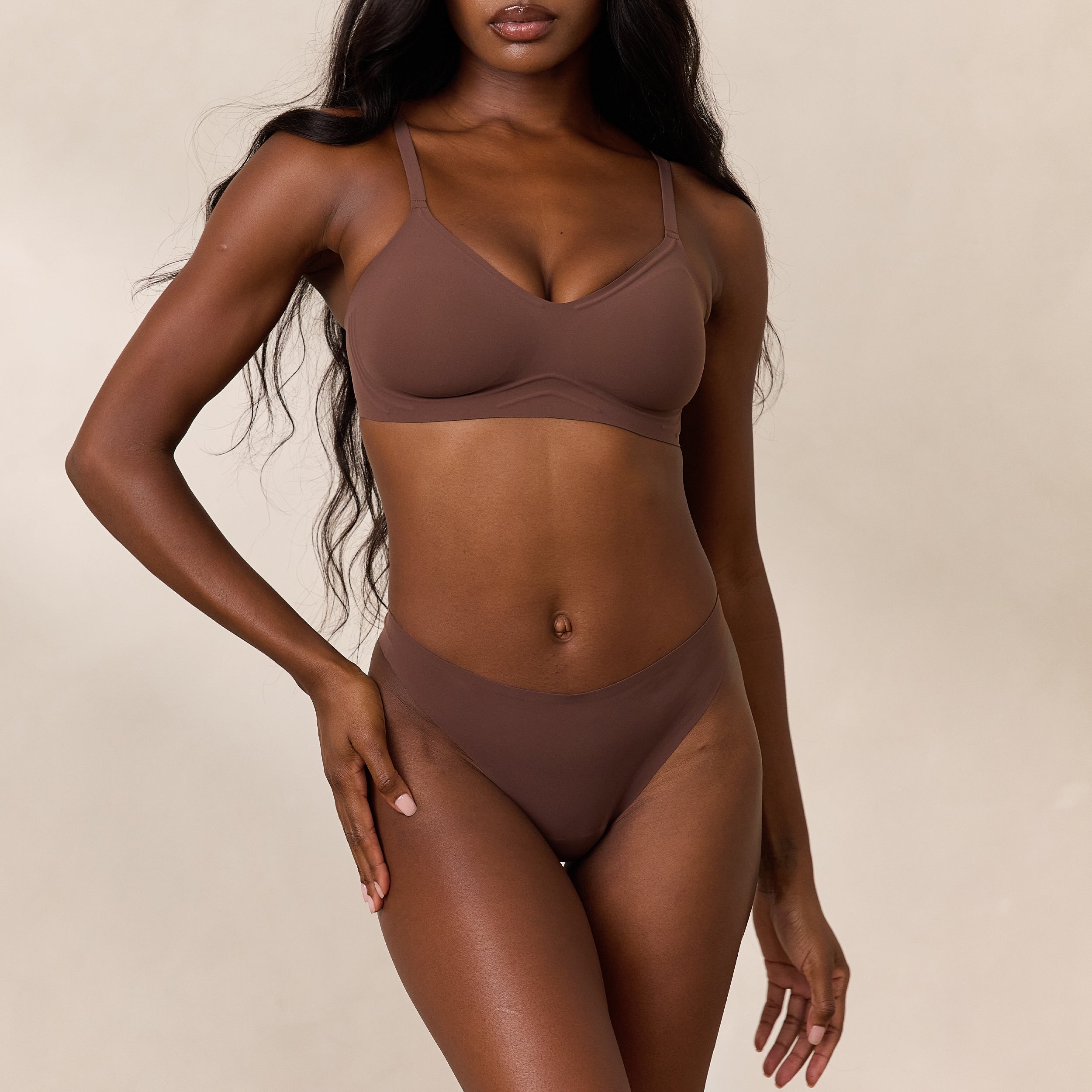 Everyday Flex Bralette - Comfortable Wireless Bra in Cocoa for Yoga, Lounge & Sleep | Seamless Support for Women