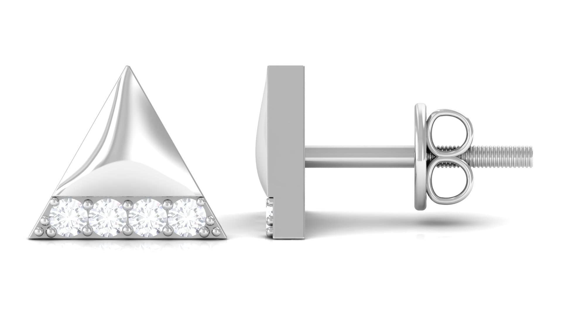 1/4 CT Natural Diamond Stud Earrings for Women - 14K Solid Gold Geometric Stud Earrings, April Birthstone Jewelry | Perfect for Birthday Gifts, Anniversary & Everyday Elegance