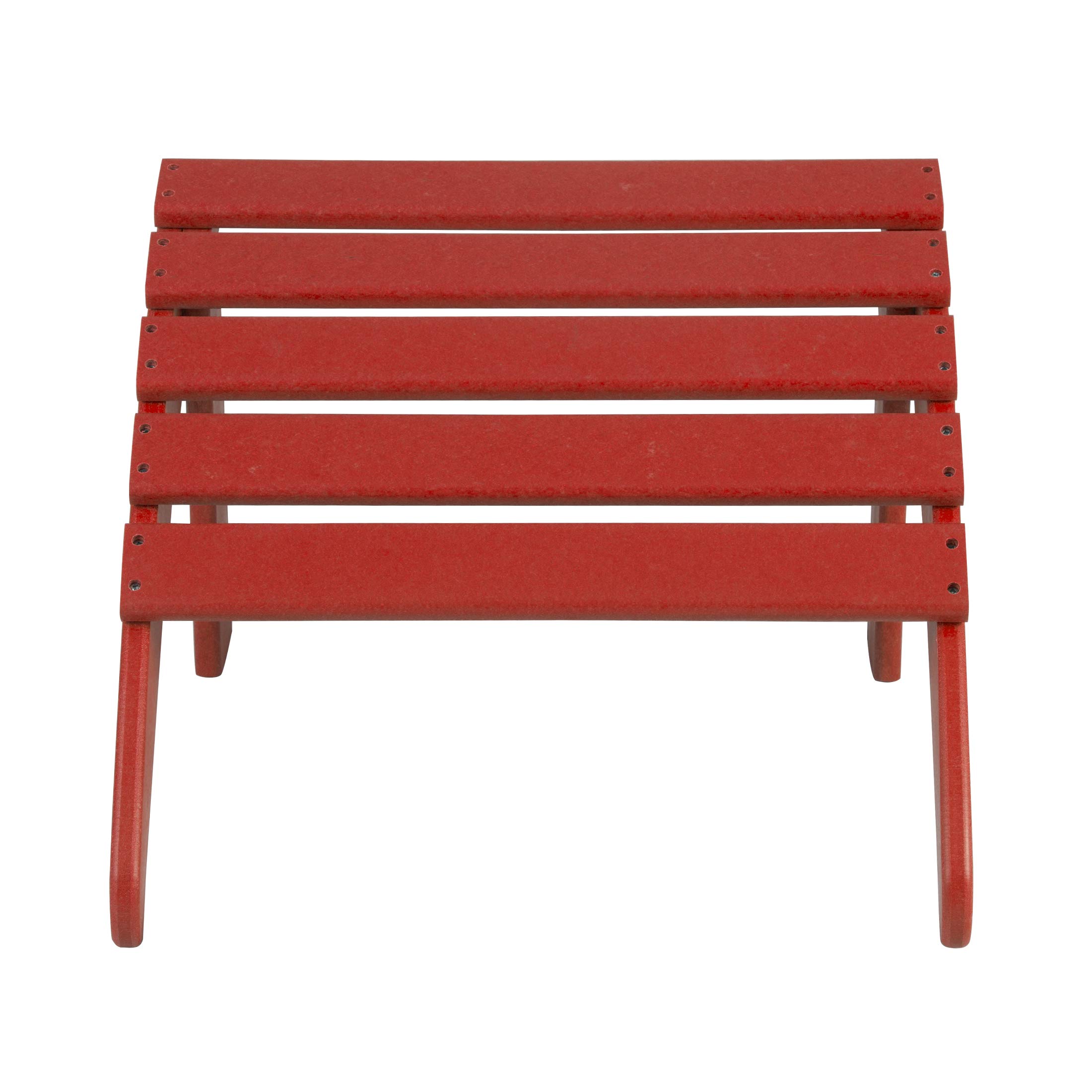 WO Home Furniture Adirondack Ottoman - 13.5 Inch Folding Footstool for Outdoor Chairs, Patio & Garden Use - Durable Red Footrest for Relaxing on Deck, Porch or Backyard