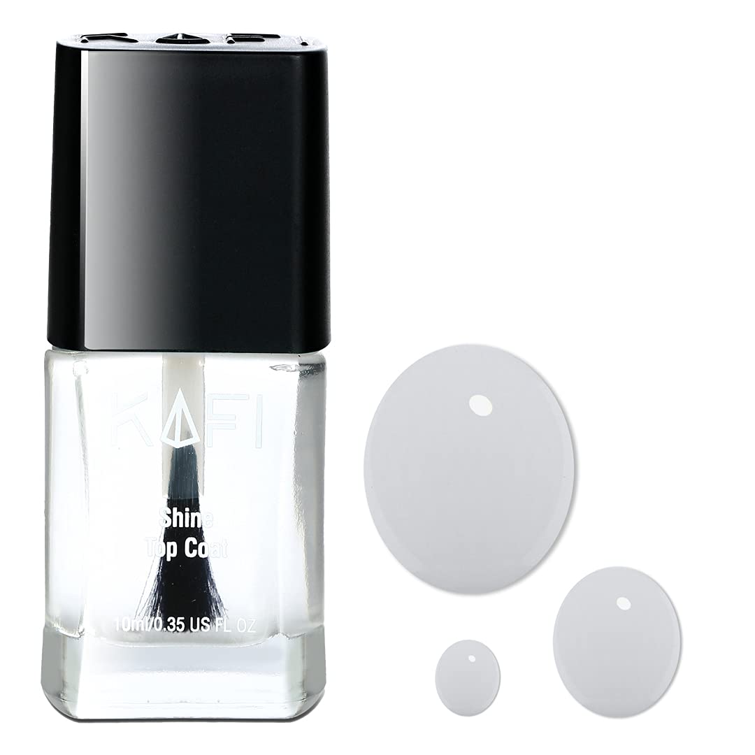KAFI Duo Pack Gel Effect Nail Polish (Mahogany Maroon) + Protective Top Coat (Transparent) - Long Lasting, Non-Toxic, High Shine, Vegan, 10-Free Formula, Salon Professional - 2 Piece Combo Set for Manicures, Pedicures & Nail Art - Perfect for Home Use, Salons & Gifts