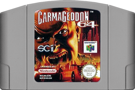 Carmageddon 64 - Nintendo 64 (N64) Racing Game Cartridge - PAL Version - Classic Car Combat Game for Retro Gaming Enthusiasts - Perfect for Nostalgic Multiplayer Battles and Single-Player Challenges